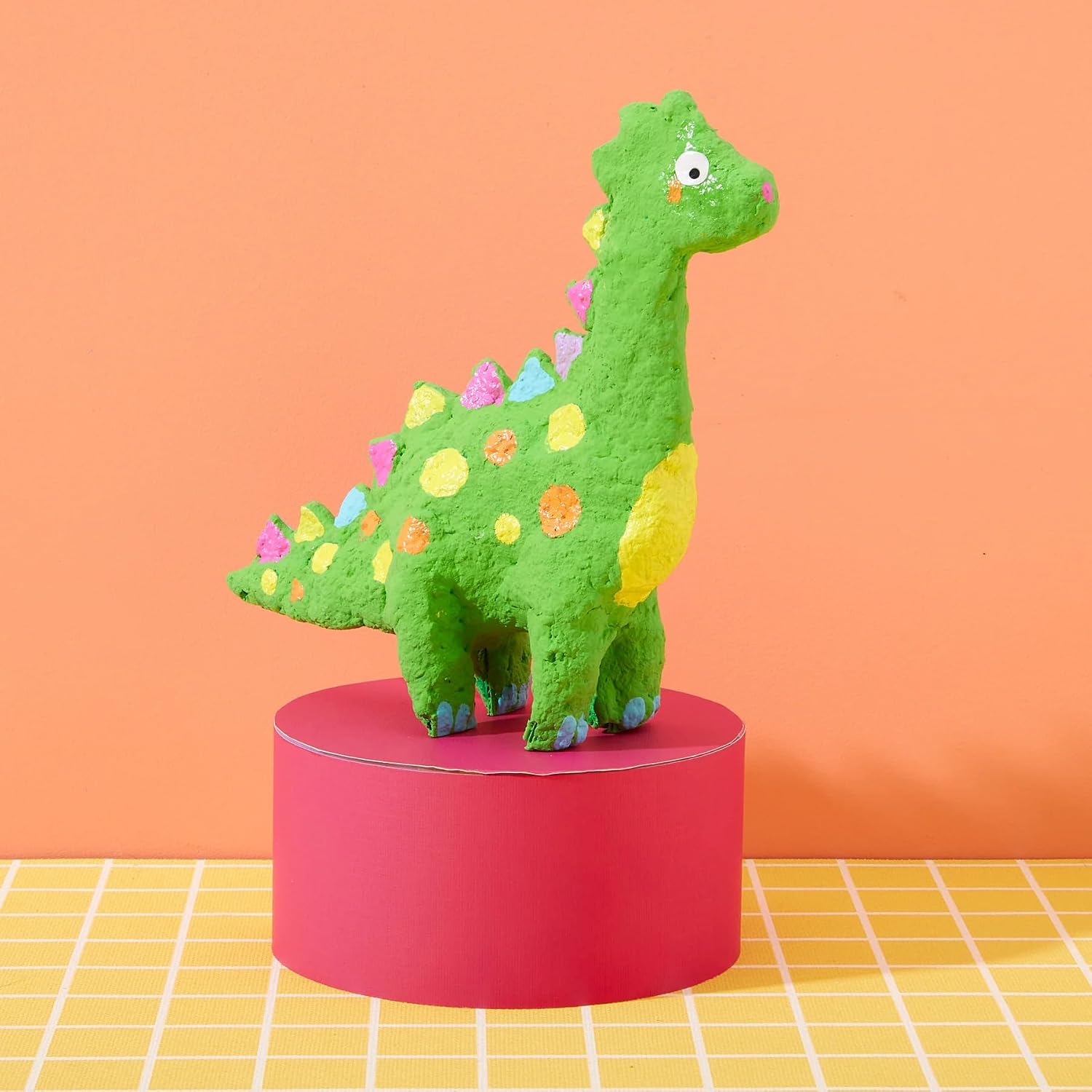 Bright Stripes Paper Mache All Day Craft Kit for Kids Ages 8+ | DIY Sculpt, Build & Paint Set with Paper Mache Clay, Templates & Paint | Creative Art Gift for Kids & Teens