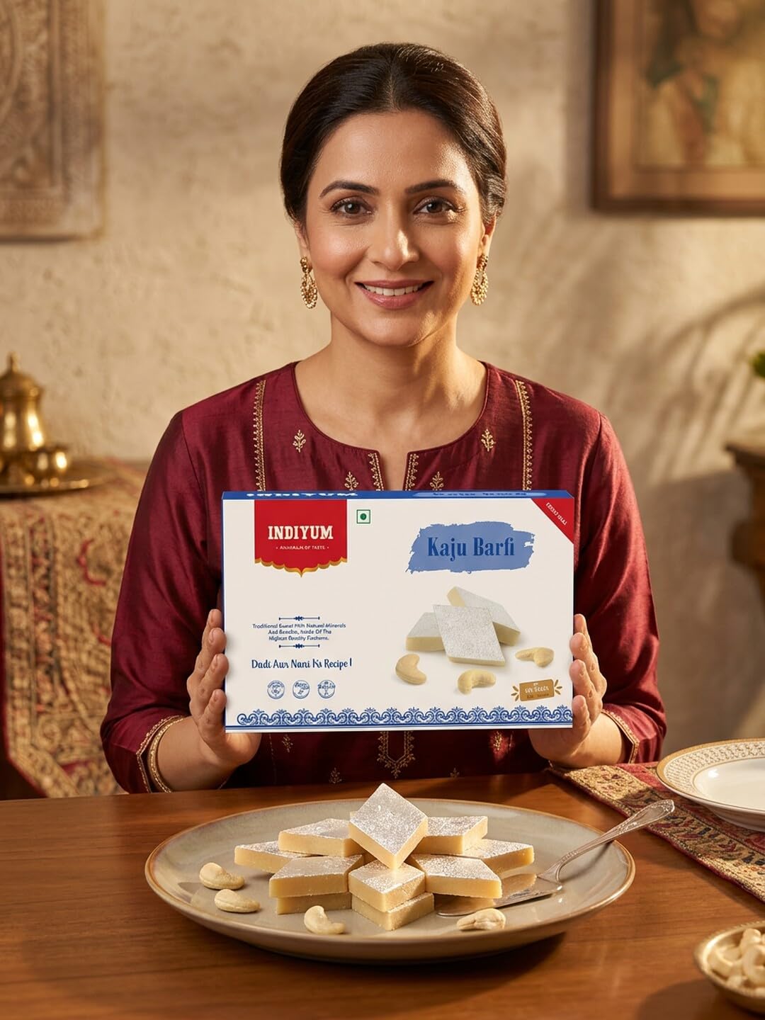 Indiyum Kaju Burfi | Festive & Gifting Sweets | Made with Fine Cashew Nuts pack of 200g 2