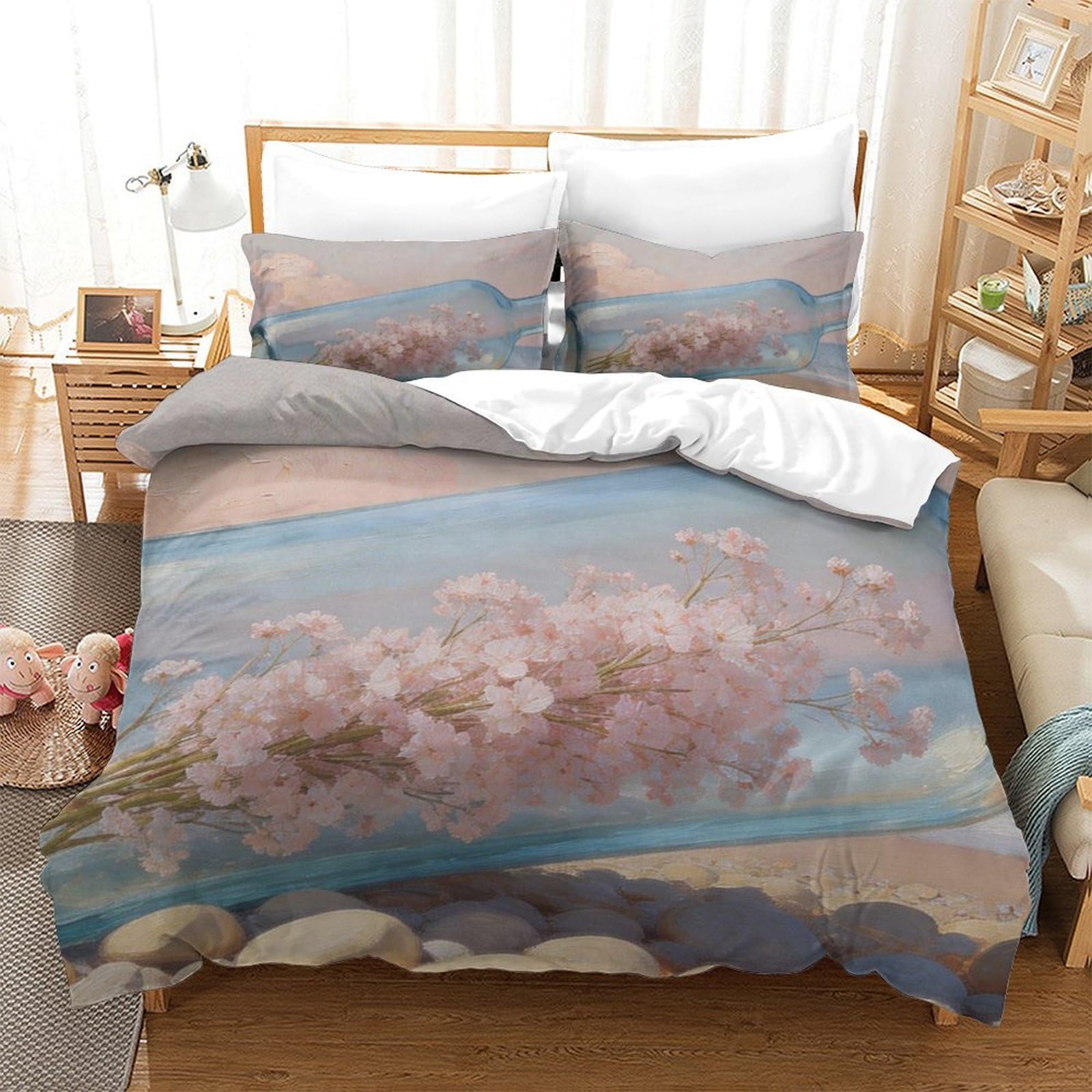 Ensemble de lit fleur de cerisier 260x220cm pour renouveler son linge de lit