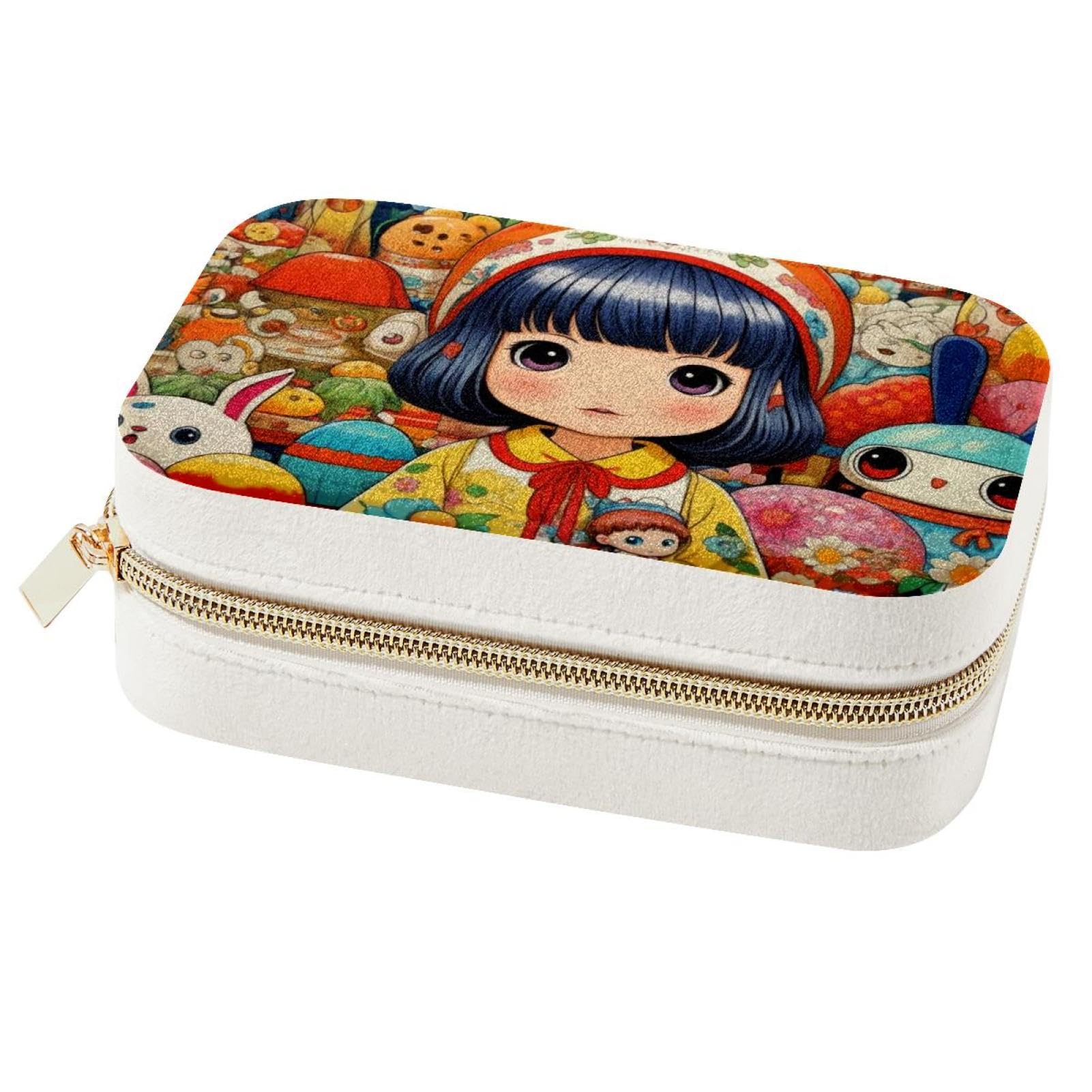 Boîte à bijoux de voyage portable fille femme rangement colliers bagues boucles d'oreilles