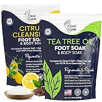 Vista 17 de FOOT CURE Remojo de desintoxicación cítrico para pies con sales de Epsom – para callos de pies, apariencia de uñas de los dedos dañadas, pedicura