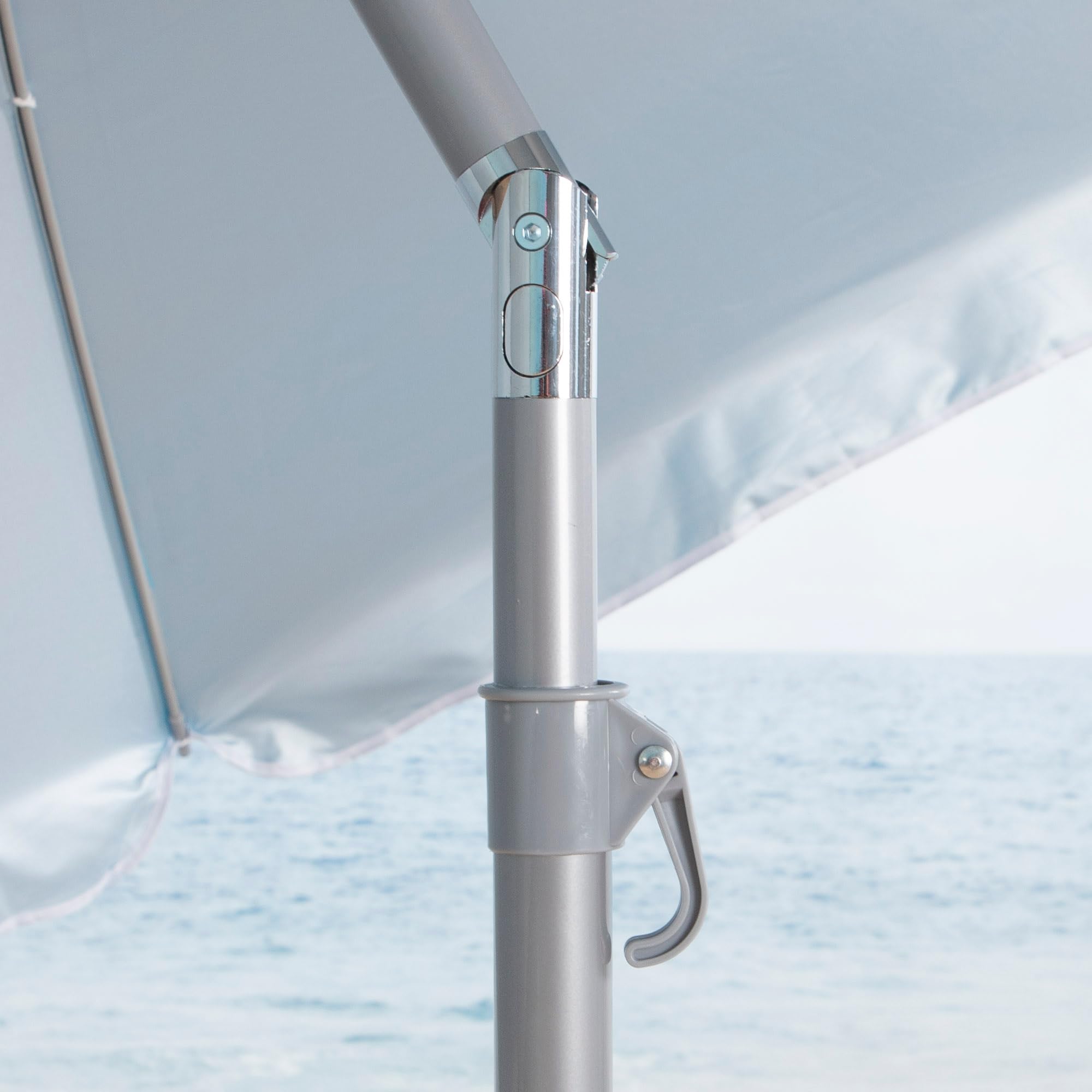 AKTIVE Parasol de plage pliable style moderne et attrayant Ø180, avec revêtement argenté et protection UV 50, paravent plage, parasol, para-soleil plage, parasols de plage