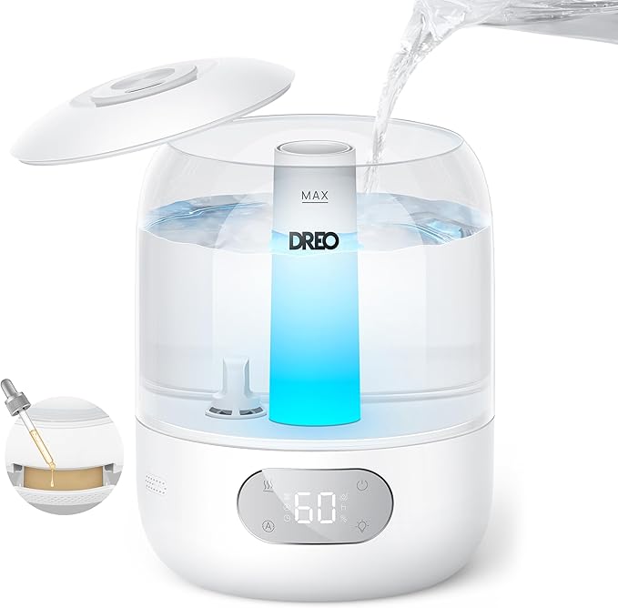 Dreo Humidificateur 3L chambre bébé, silencieux 26 dB