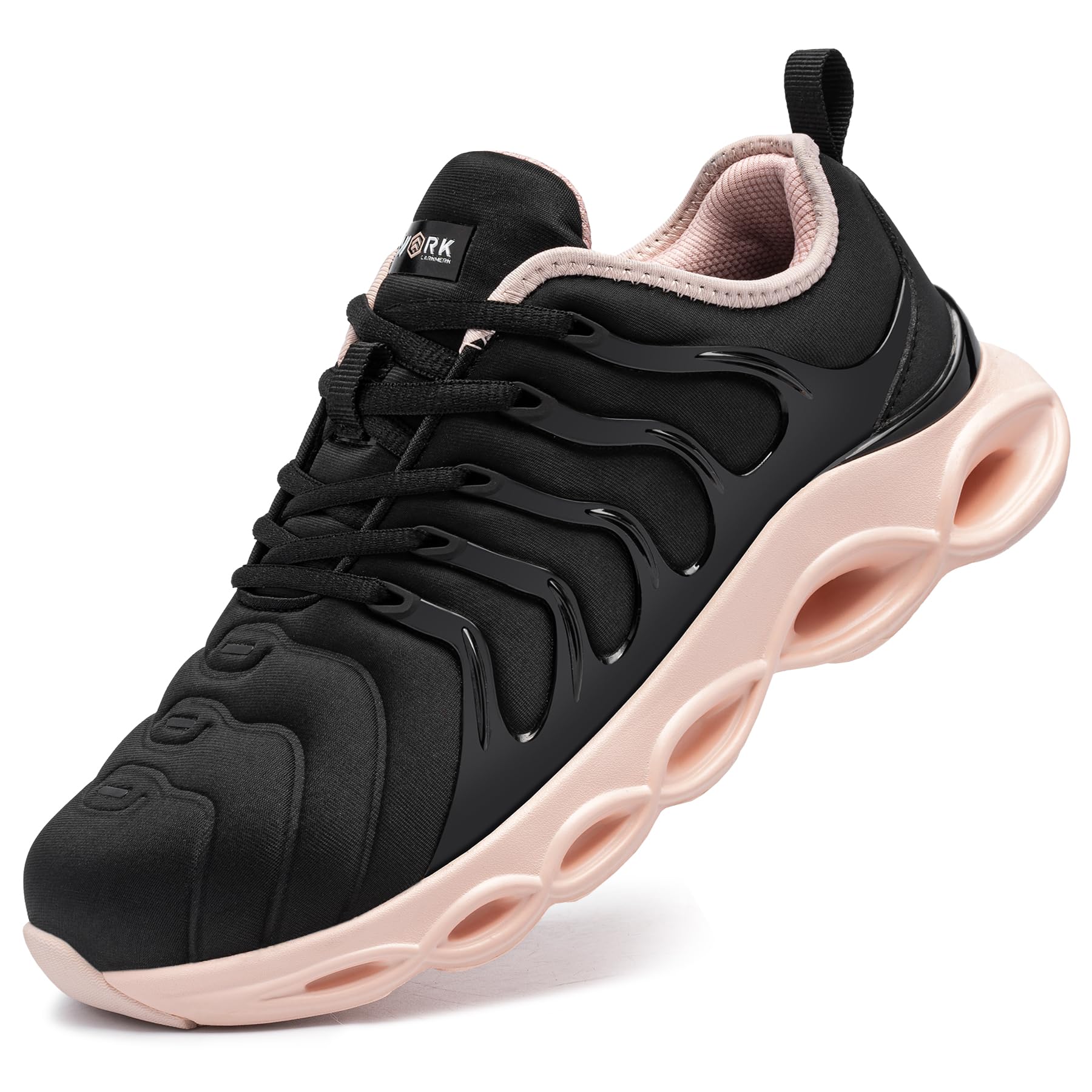 LARNMERN Chaussures de Sécurité Femme Légères Embout Acier Confort Mode Respirantes Basket de Securite Poudre Noire 36 EU