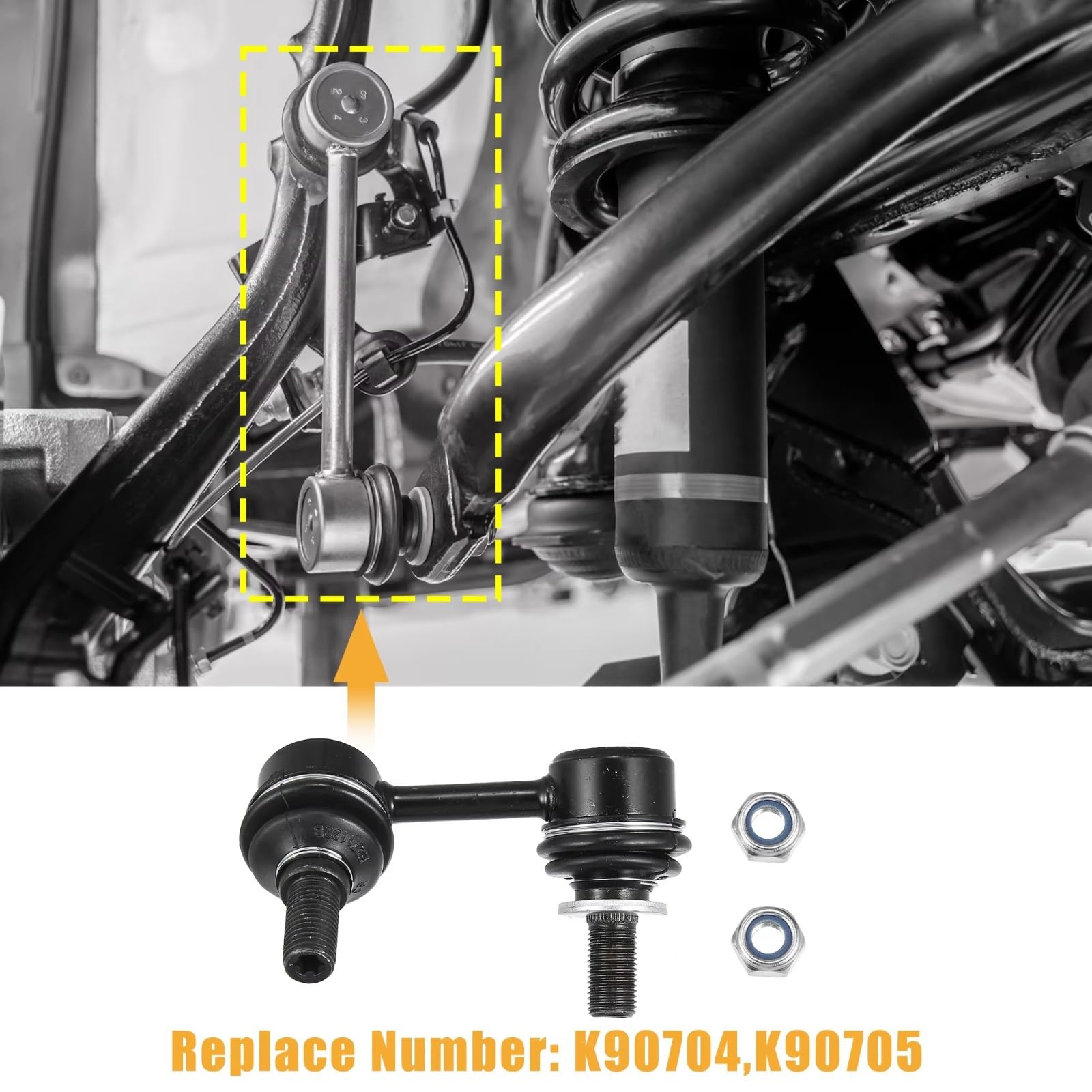 Bieletas de Barra estabilizadora Delantera, Kit de 2 bieletas de Extremo de Barra estabilizadora Delantera 4882035040 4881035020, Compatible con Tacoma 2001 2002 2003 2004