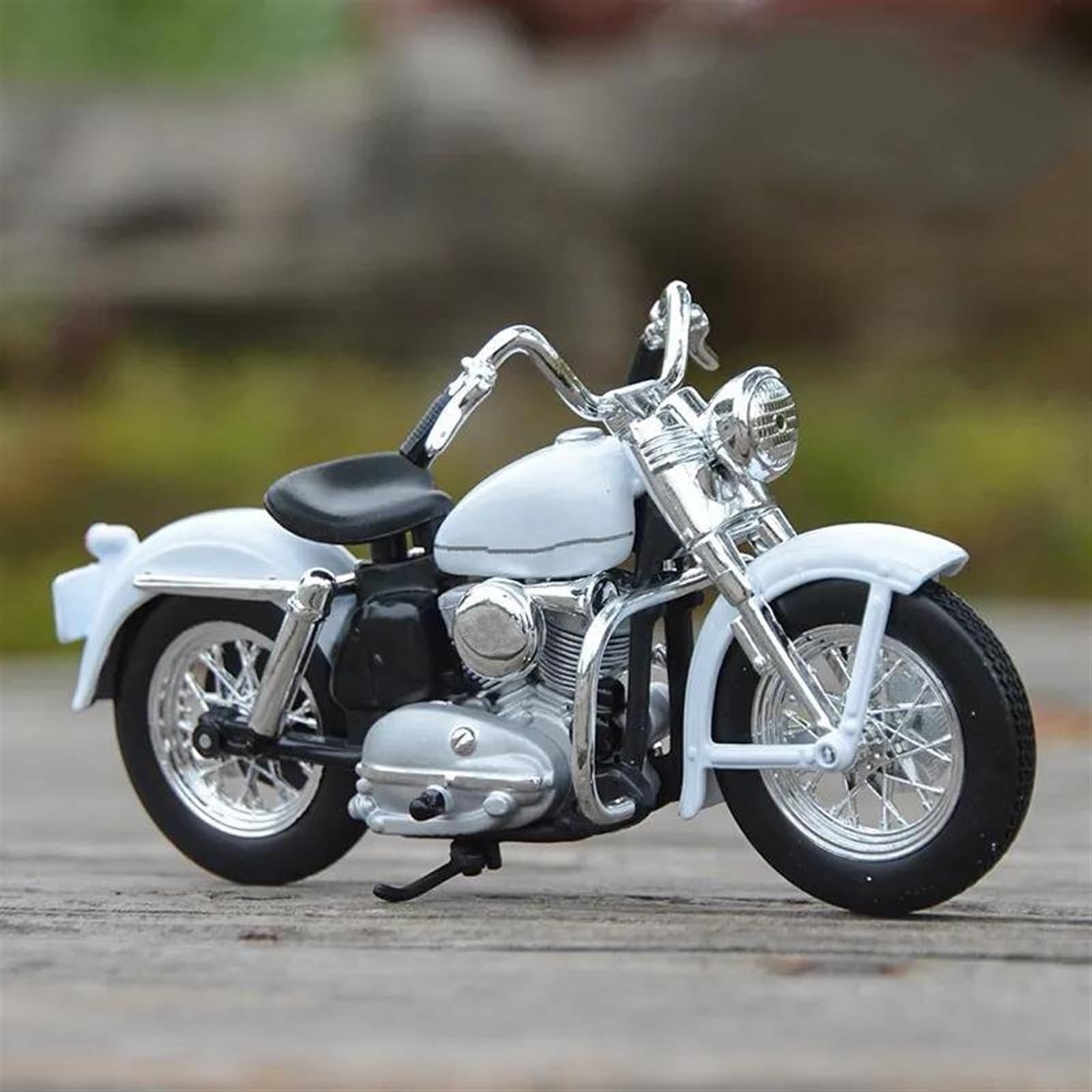 SEYXF Motorbike Toy 1/18 Motorcycle Model Simulation Alloy Toy for Harley for Davidson K 1952(White)