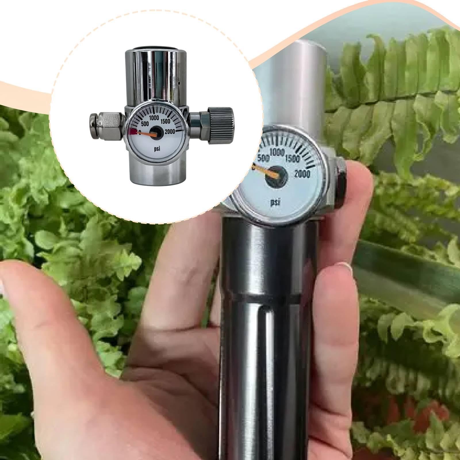 Perfeclan Válvula presión Constante para máquinas refrescos. Cuerpo latón para Botellas CO2 400 g. Perilla Flujo Ajustable con manómetro.