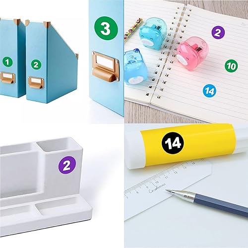 Miniatura 7 de 1200 calcomanías de números del 1 al 100, 24 hojas de calcomanías de vinilo para números, etiquetas impermeables, calcomanías numeradas