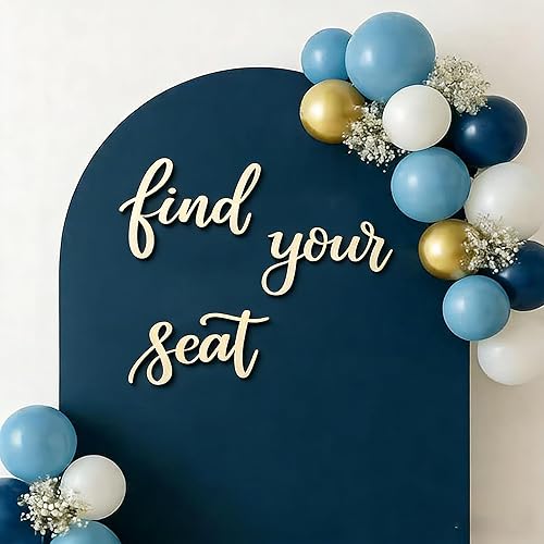 Find Your Seat Sign for Backdrop,Wooden Wedding Seating Sign for