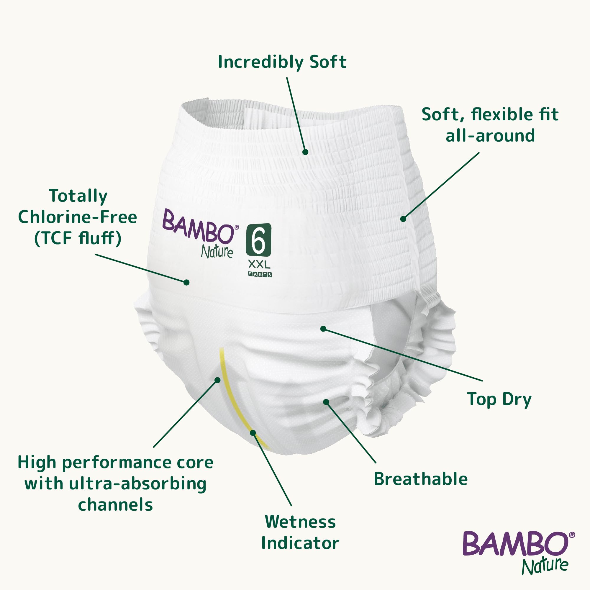Pantalones de entrenamiento Bambo Nature Talla 6-18+kg (PACK 5 X 18UN)