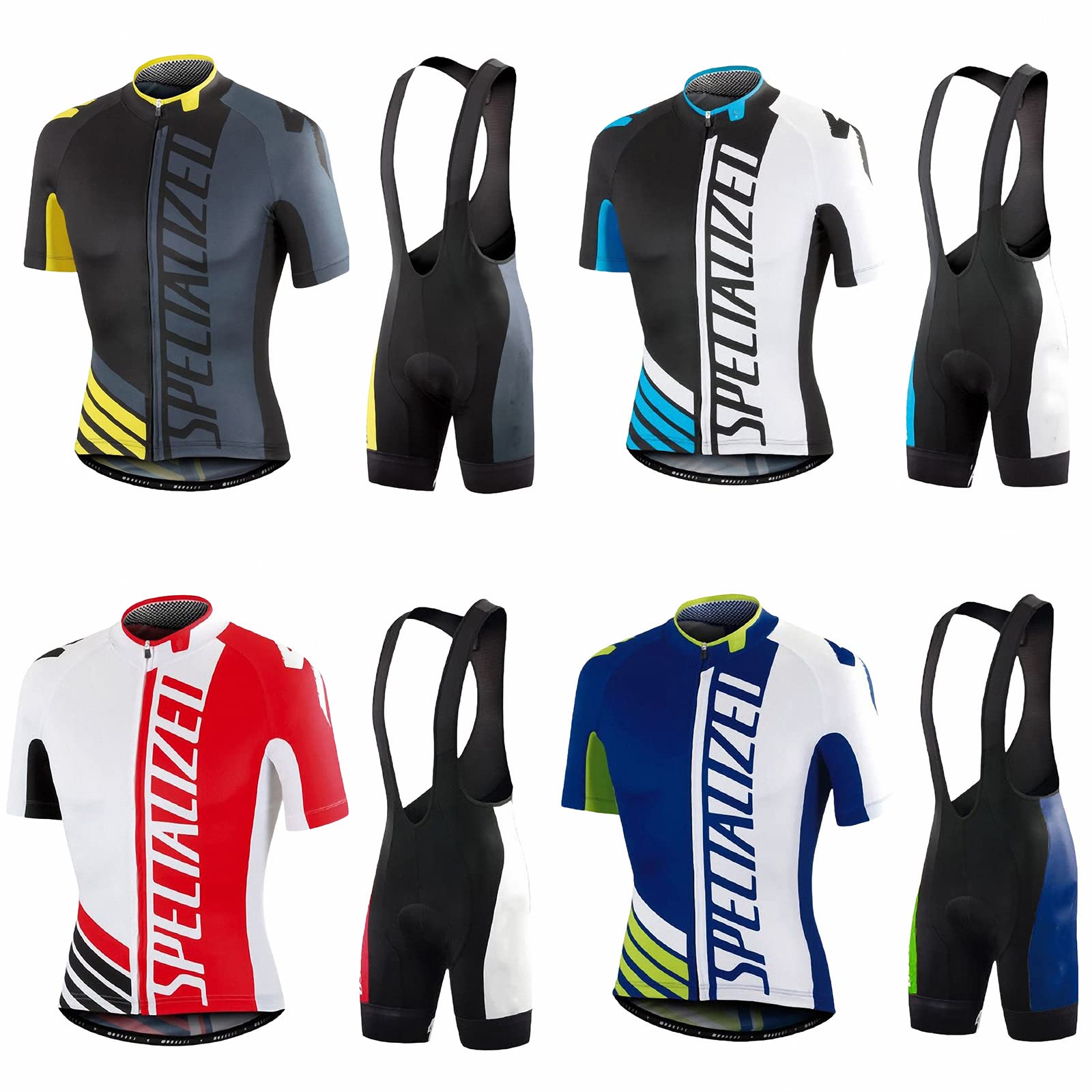 Kurzarm radanzug für Herren,bib Shorts mit Gel gepolsterten hosenträgern,Fahrrad Bekleidung radanzug radtrikot Anzug, Sommer Outdoor atmungsaktives rennrad TB radshirt