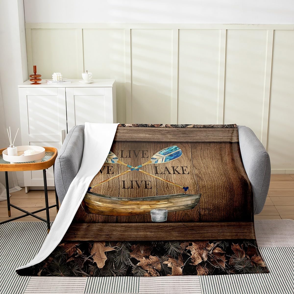 Erosebridal Elk Deer Moose Fleece Blanket for Sofa,Camo Hunting Animal Throw Blanket Queen 90x90 Inch for Bedroom,Patchwork Rustic Wildlife Bed Blanket Lightweight,Wooden Plank Flannel Blanket