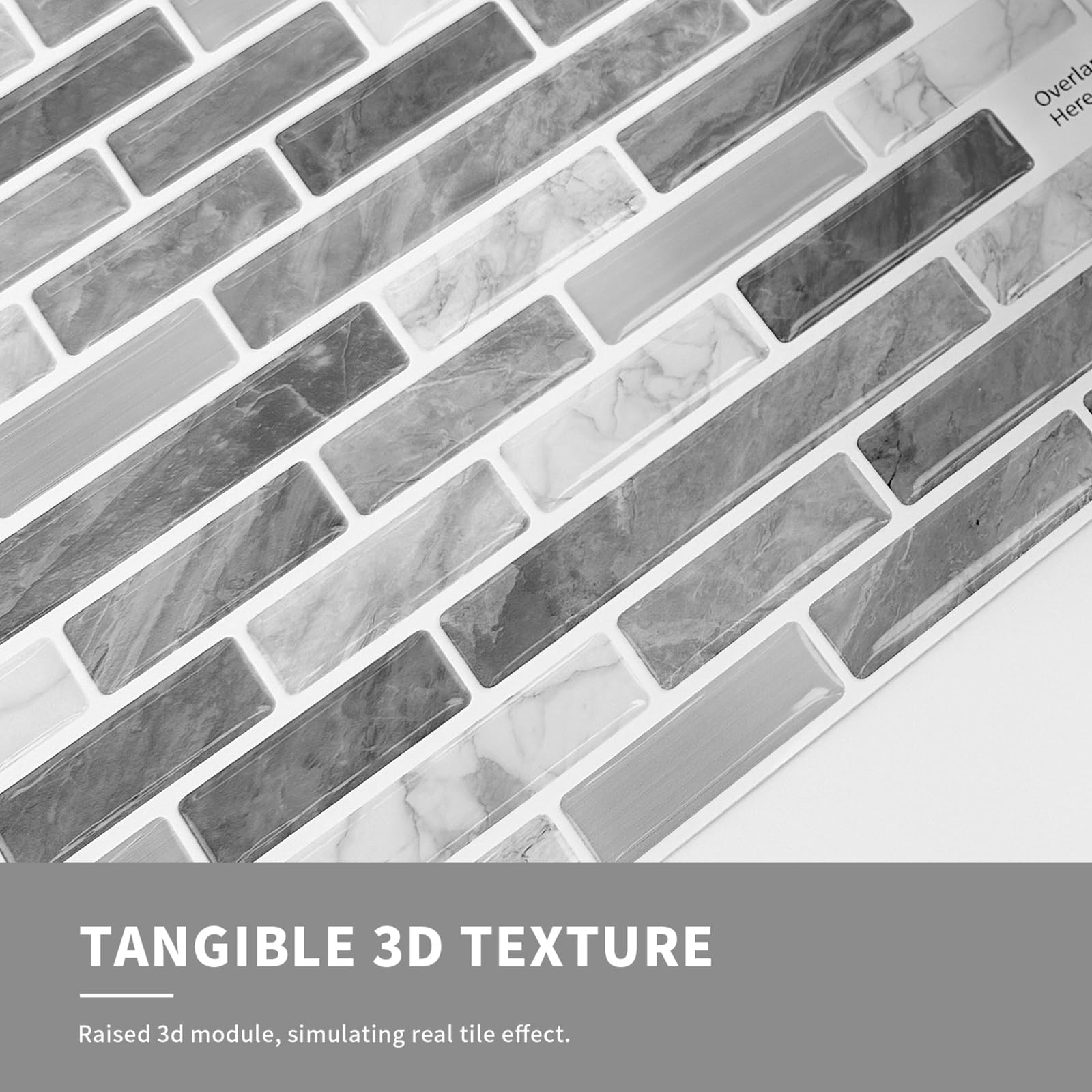 Piastrelle in ceramica 3D, 10 pezzi, 30,5 x 30,5 cm, autoadesive, pannelli da parete 3D, per cucina, bagno, parete (tipo E)