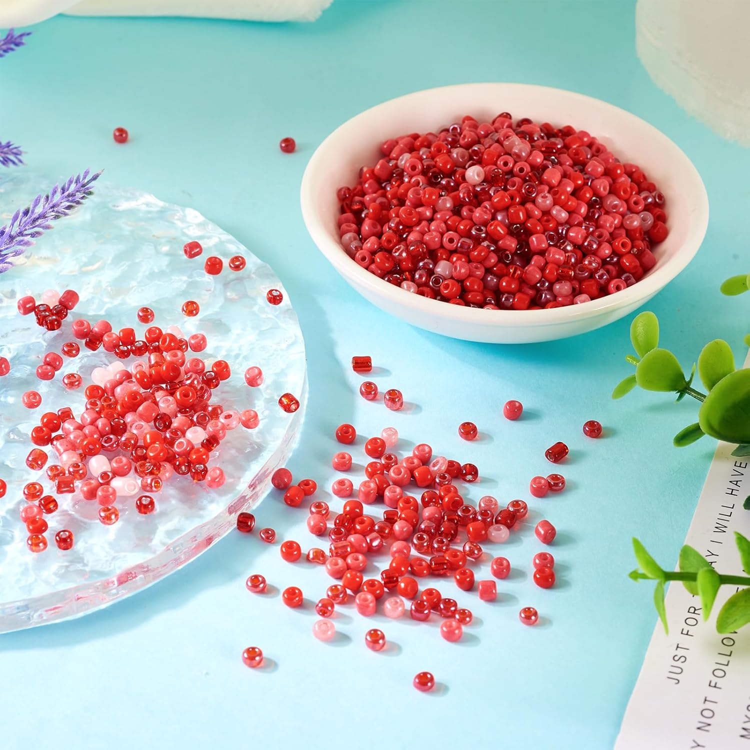 0.22lb 4mm Random Glass Seed Beads 6/0 Mix Rondelle Crystal Pony Beads Bulk Red Seed Bead Kit for Crafts DIY Friendship Bracelets Jewelry Making Supplies - Image 6