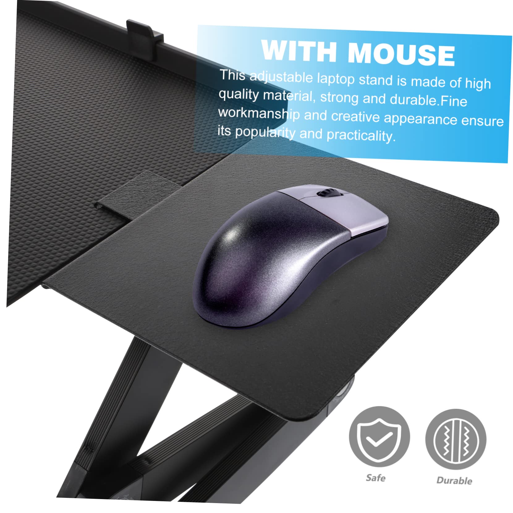 POPETPOP Supporto Regolabile per Laptop T8 in Lega di Alluminio Nero | Festa Estiva, Pieghevole e Rialzabile, per Scrittura e Lettura, Design Ergonomico Dissipazione