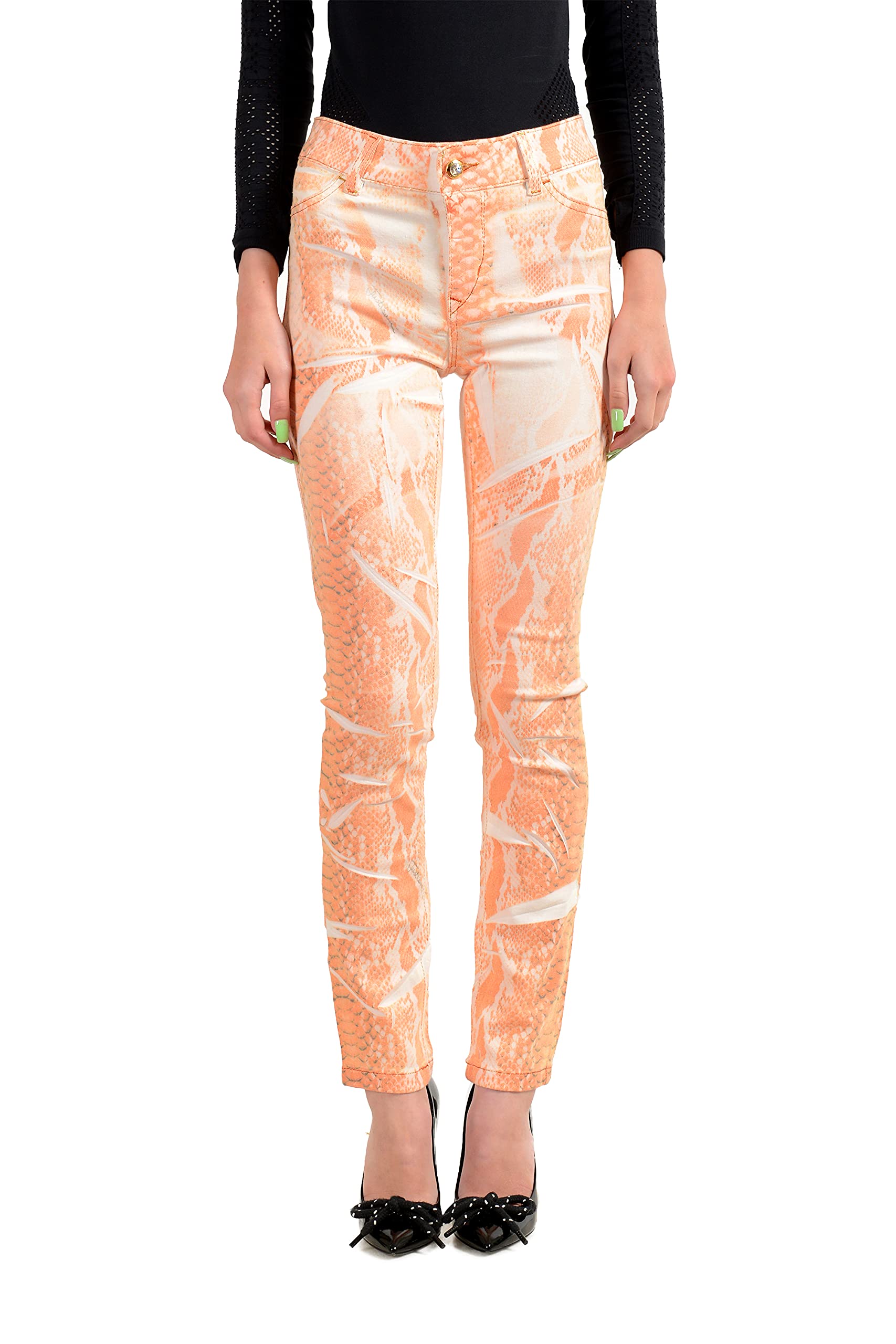 Just CavalliWomen's Animal Print Stretch Denim Leggings Pants US 26 IT 40