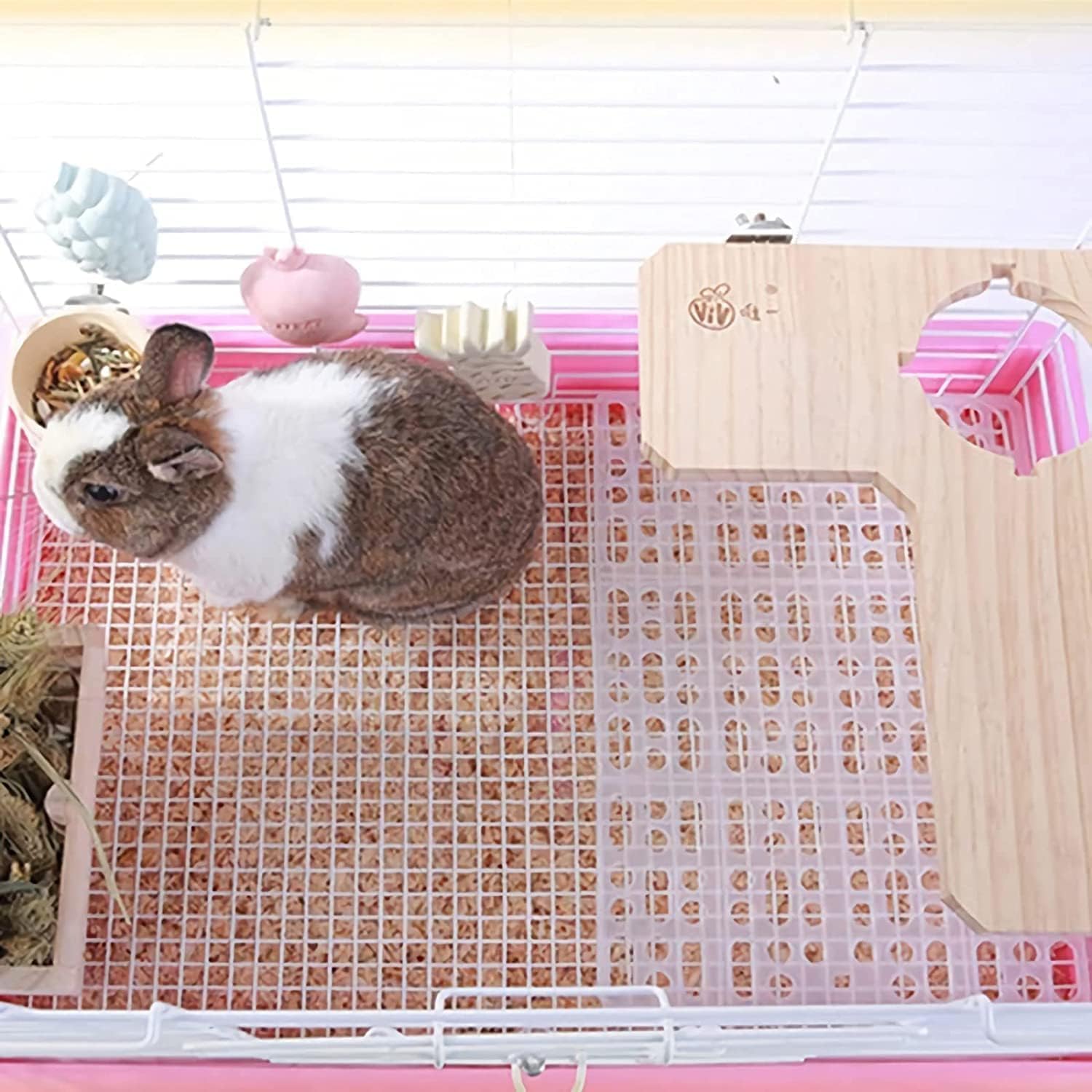Tapis de cage pour lapin Tapis de pied pour animaux de compagnie Tapis de nid pour animaux de compagnie durables Tapis de trou pour cage de petit animal pour lapin Cochon d'Inde Hamster Rats(blanc)