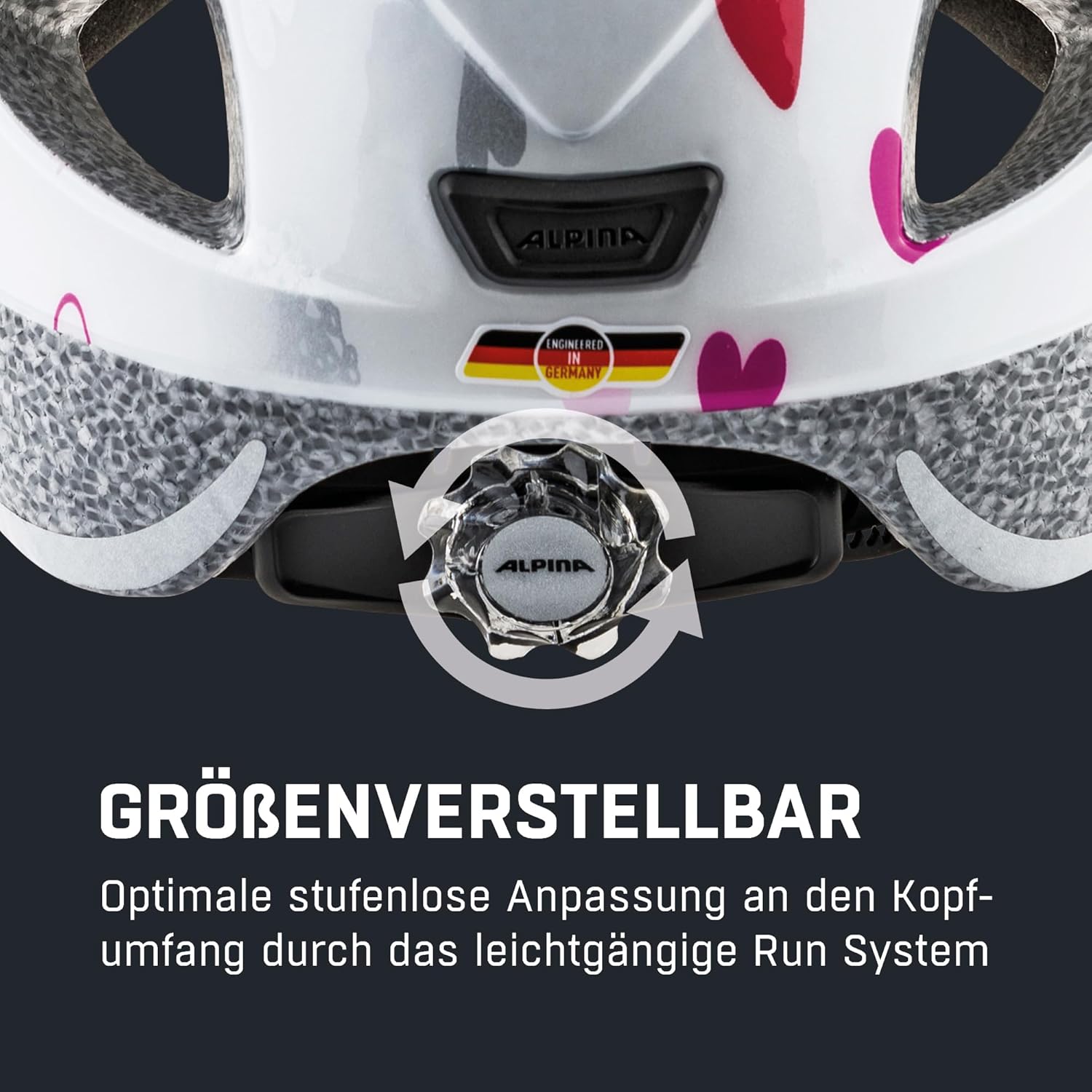ALPINA XIMO Fahrradhelm, Kinder, white hearts, 45-49