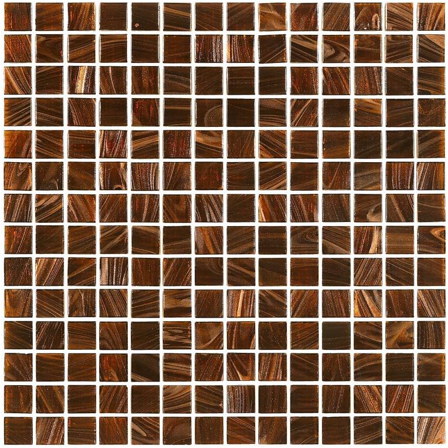 Hometile Mosaic Copper Metallic Glass Mosaic Tile for Kitchen Backsplashes/Bathroom Tile ?10 sq. ft, 10 Pieces per case?