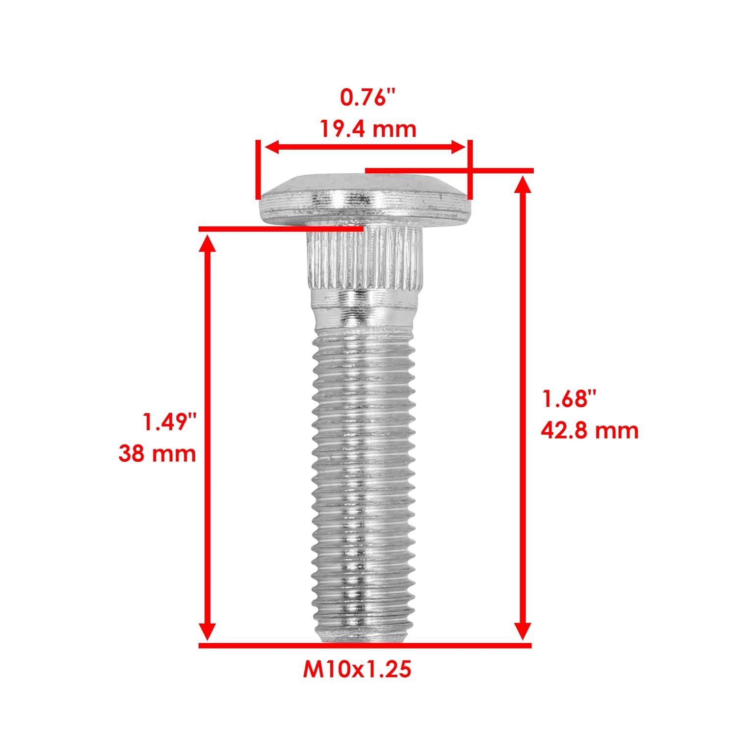 Caltric M169164 M159854 Wheel Hub Bolt Compatible with John Deere RSX850i Gator Utility Vehicle