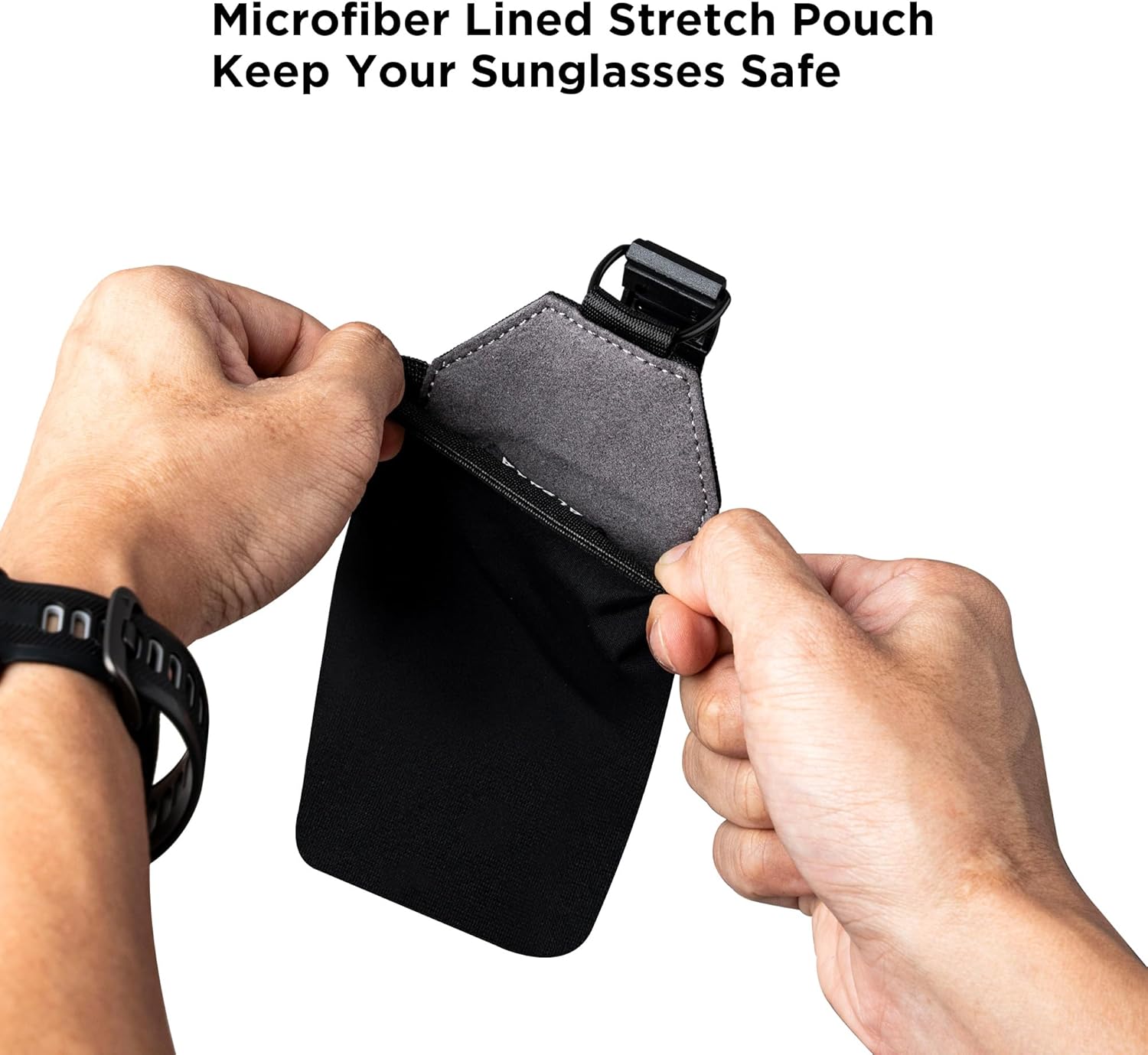 ALPAKA HUB Sunglasses Pouch - Microfibre Lined Stretch Holder with Anti Scratch Nylon 840D Weatherproof Fabric Travel Glasses Small Organizer Men & Women - HUB Clip Attaches Backpack Strap