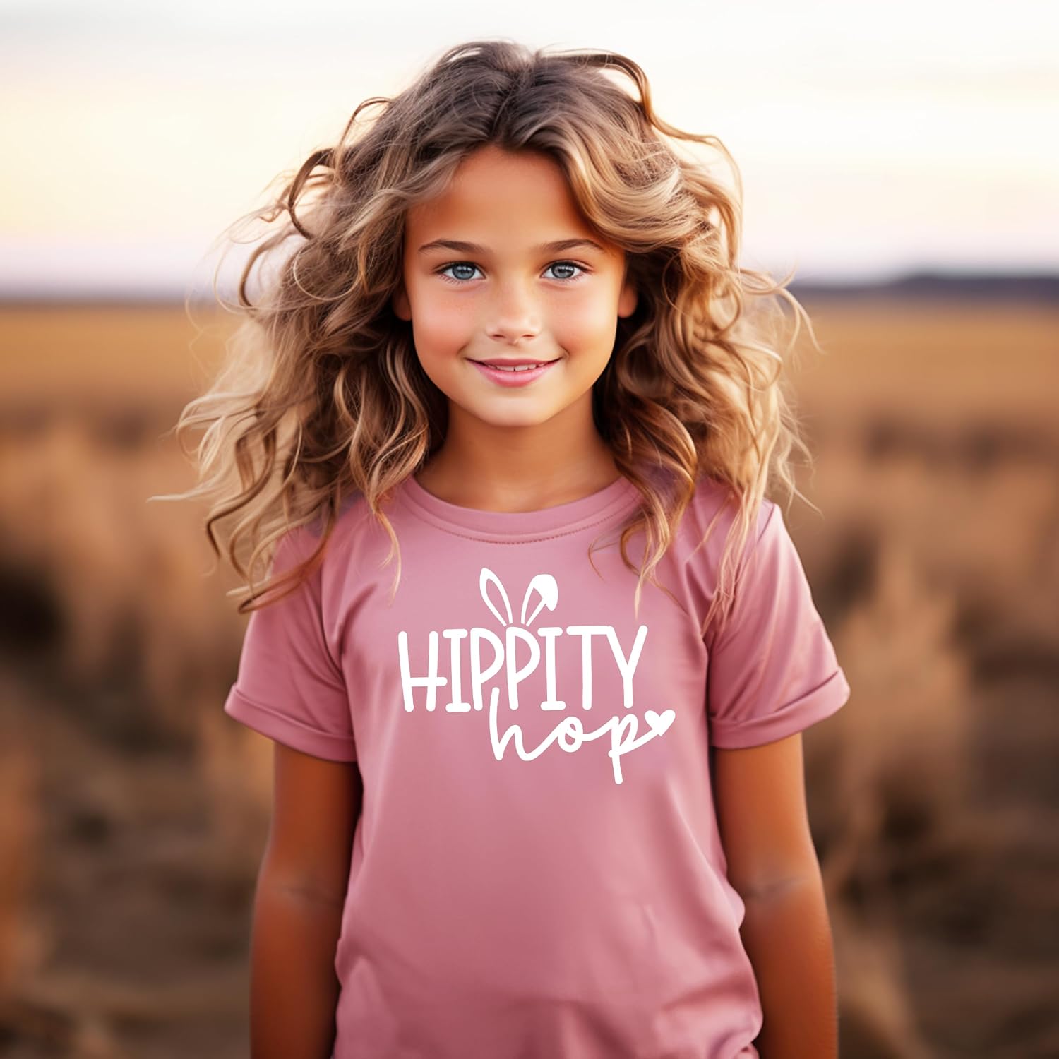 Olive Loves Apple Hippity Hop Easter Bunny Shirt Girls Easter Shirt Peach Cute Shirt for Toddler Girls Youth and Adult