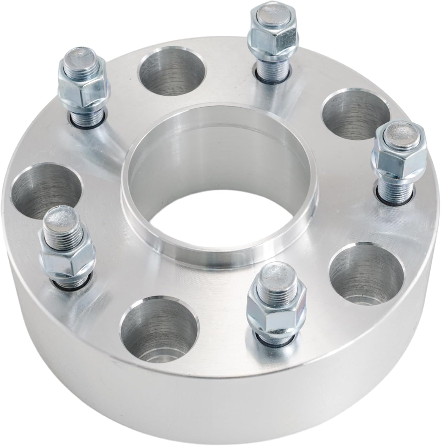Hex Autoparts 2" 5x5.5 to 5x5.5 Hubcentric Wheel Spacers Adapters 2pcs with 9/16 Studs Compatible with Dodge Ram 1500 Durango Dakota (Silver)