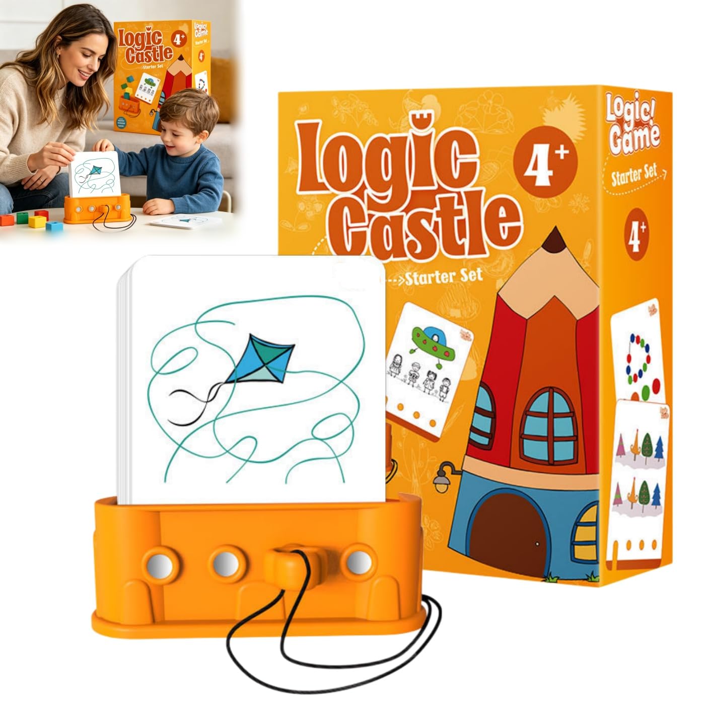 Montessori Logic Castle, Educational Logic Card Puzzle, Screen Free Brain Teaser Toy for Improving Fine Motor Skills and Problem-Solving Abilities