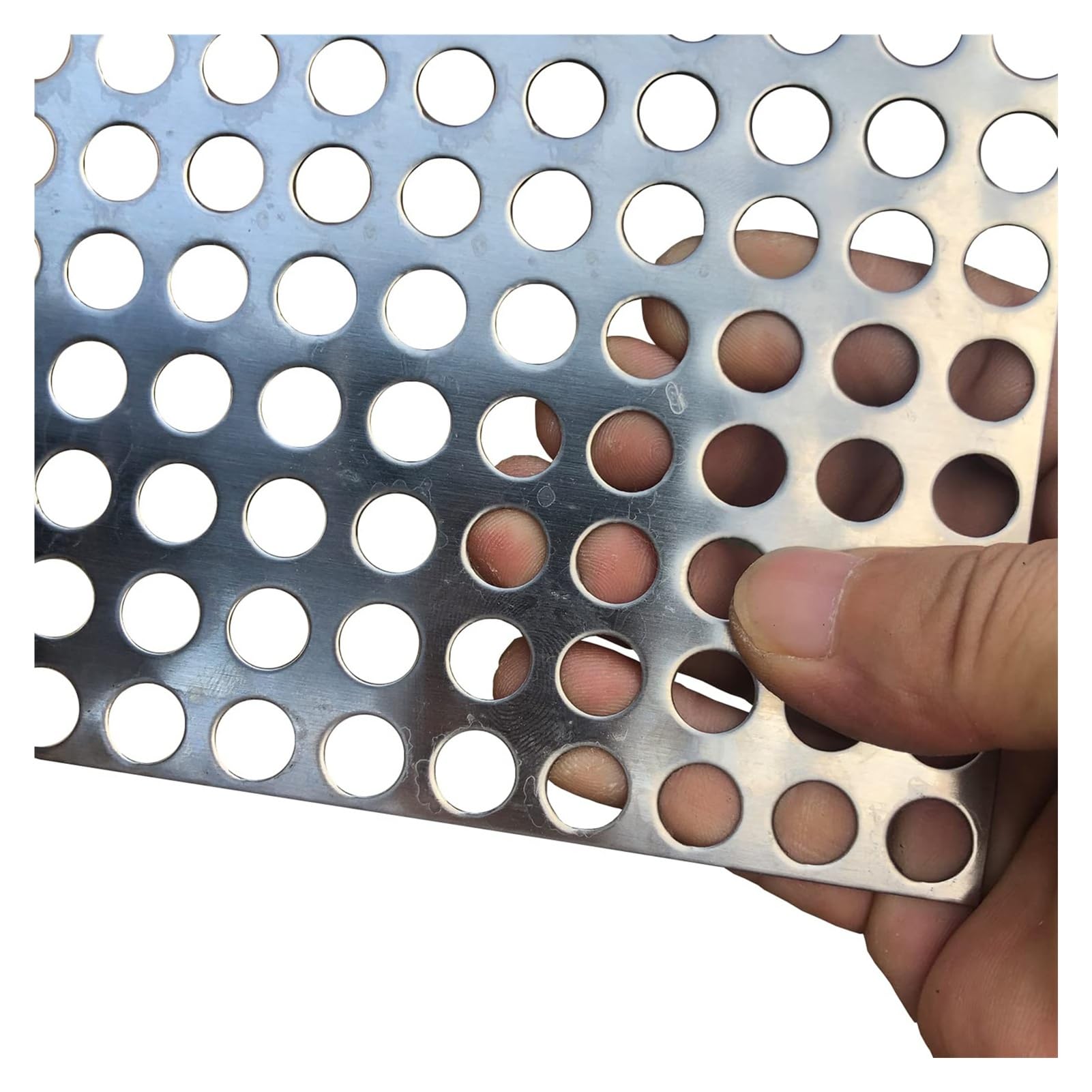 Lamiere forate Lamiera perforata in acciaio inossidabile 304, spessore 0,8 mm, fori 1-10 mm, argento, dimensioni multiple(1mm Mesh,15x15cm)