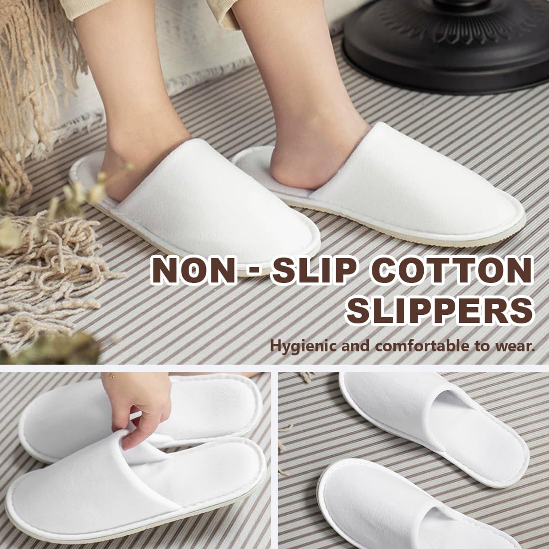 2 Paia Ciabatte Hotel Monouso per Ospiti Comode e Traspiranti SPA Famiglia Unisex (spessore extra)