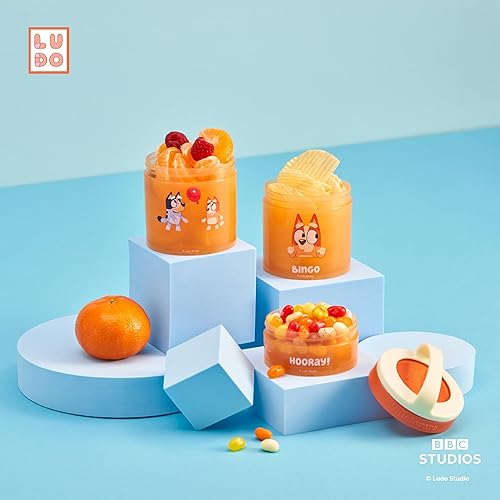 Miniatura 6 de Whiskware Bluey - Contenedores apilables para aperitivos para niños y niños pequeños, 3 tazas apilables para aperitivos para la escuela y viajes,