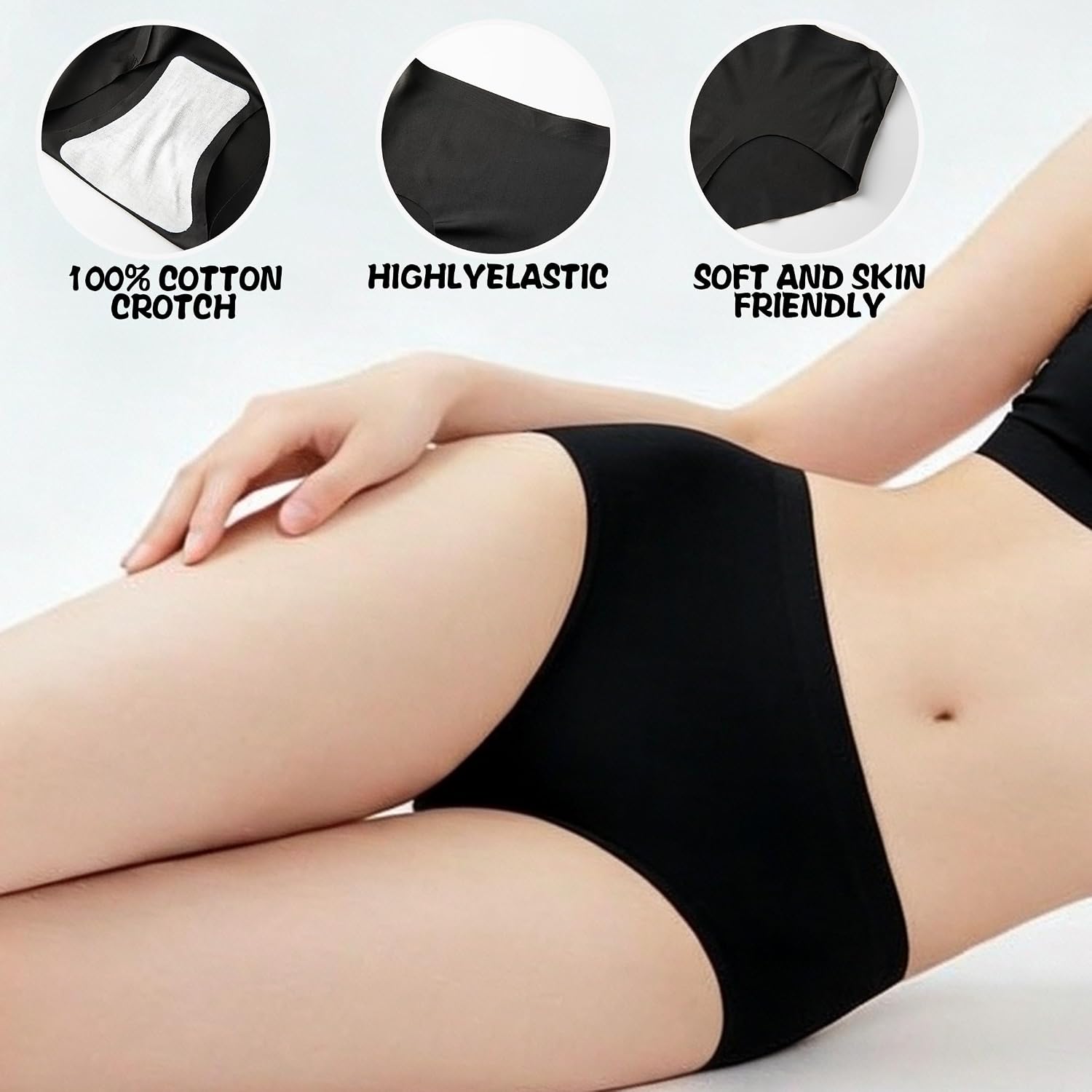 KikizYe Teen Girls Seamless Underwear Tagless Panties
