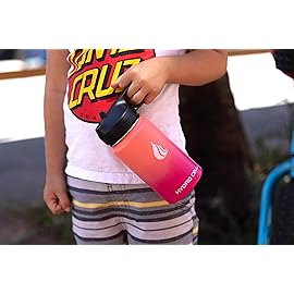 HYDRO CELL Stainless Steel Insulated Water Bottle with Straw - For Cold & Hot Drinks - Metal Vacuum Flask with Screw Cap and Modern Leakproof Sport Thermos for Adults (Coral/Punch 14oz)