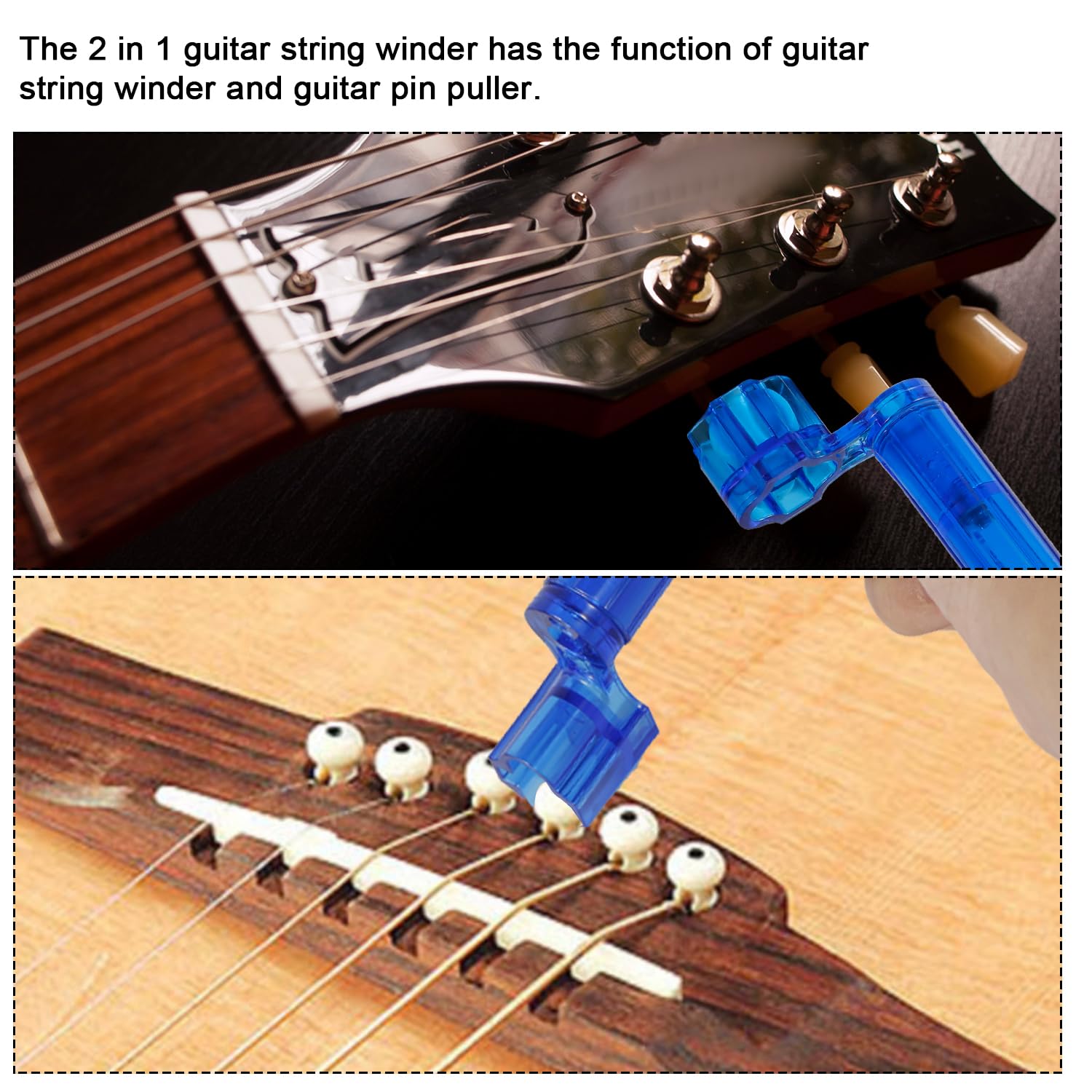 Kit 3 Avvolgicorde Per Chitarra 2-in-1 - Estrazione Pioli E Avvolgimento Corde Per Chitarra, Basso E Ukulele