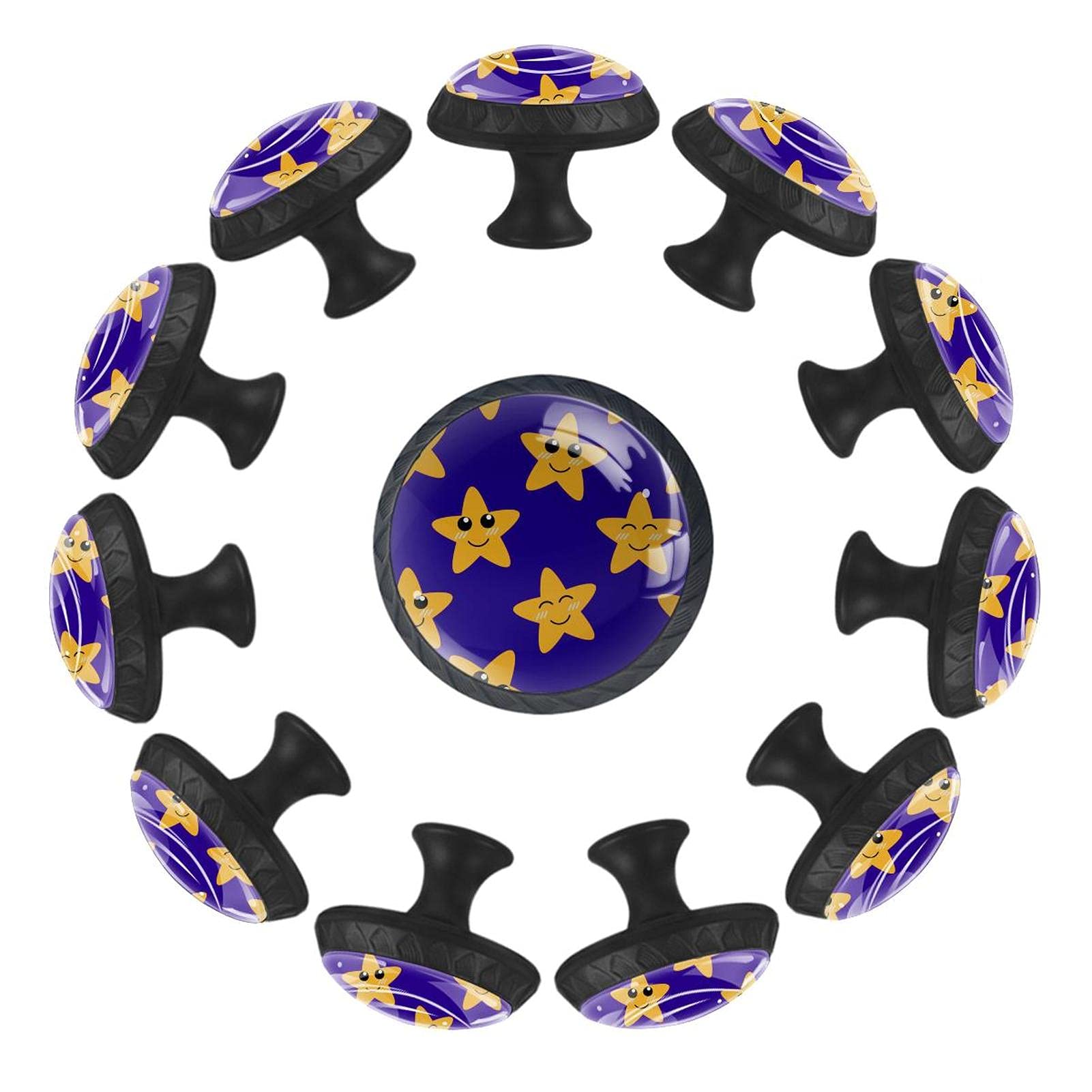 Boutons de tiroir étoiles lot de 12 pour commode enfant et déco chambre bébé