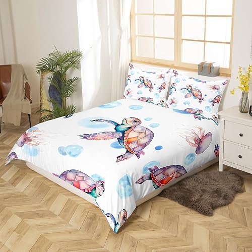 Miniatura 2 de Erosebridal juego de funda de edredón y funda de almohada de microfibra para niños, adolescentes y adultos, diseño náutico, con barco de vela,