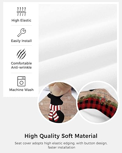 Miniatura 5 de ARTSHOWING Fundas para silla de oficina de Navidad, fundas para respaldo de silla, fundas elásticas para silla de computadora, fundas para silla de