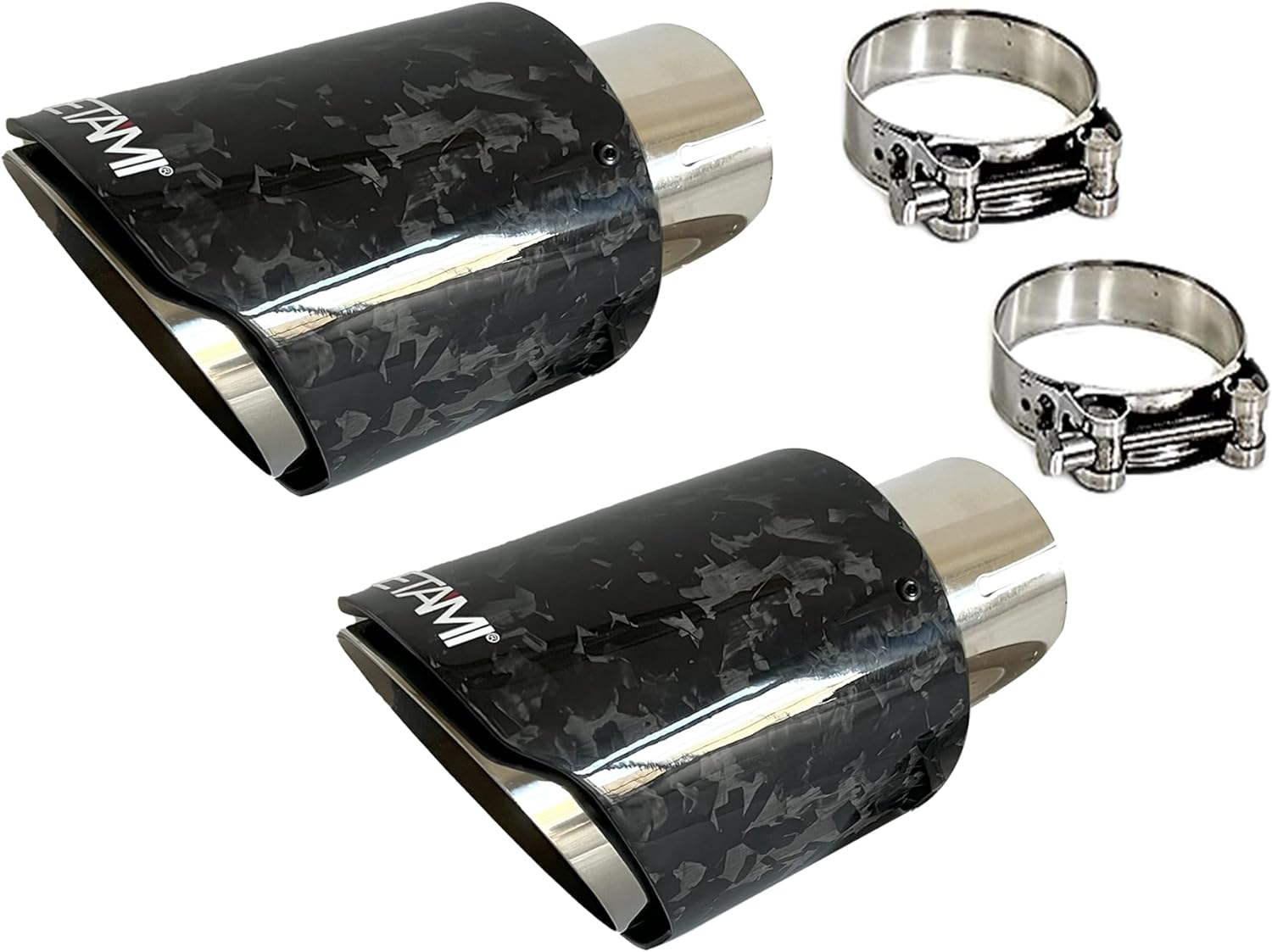 NETAMI Forged carbon Fiber Exhaust Tip Gold Color 2-Pack
