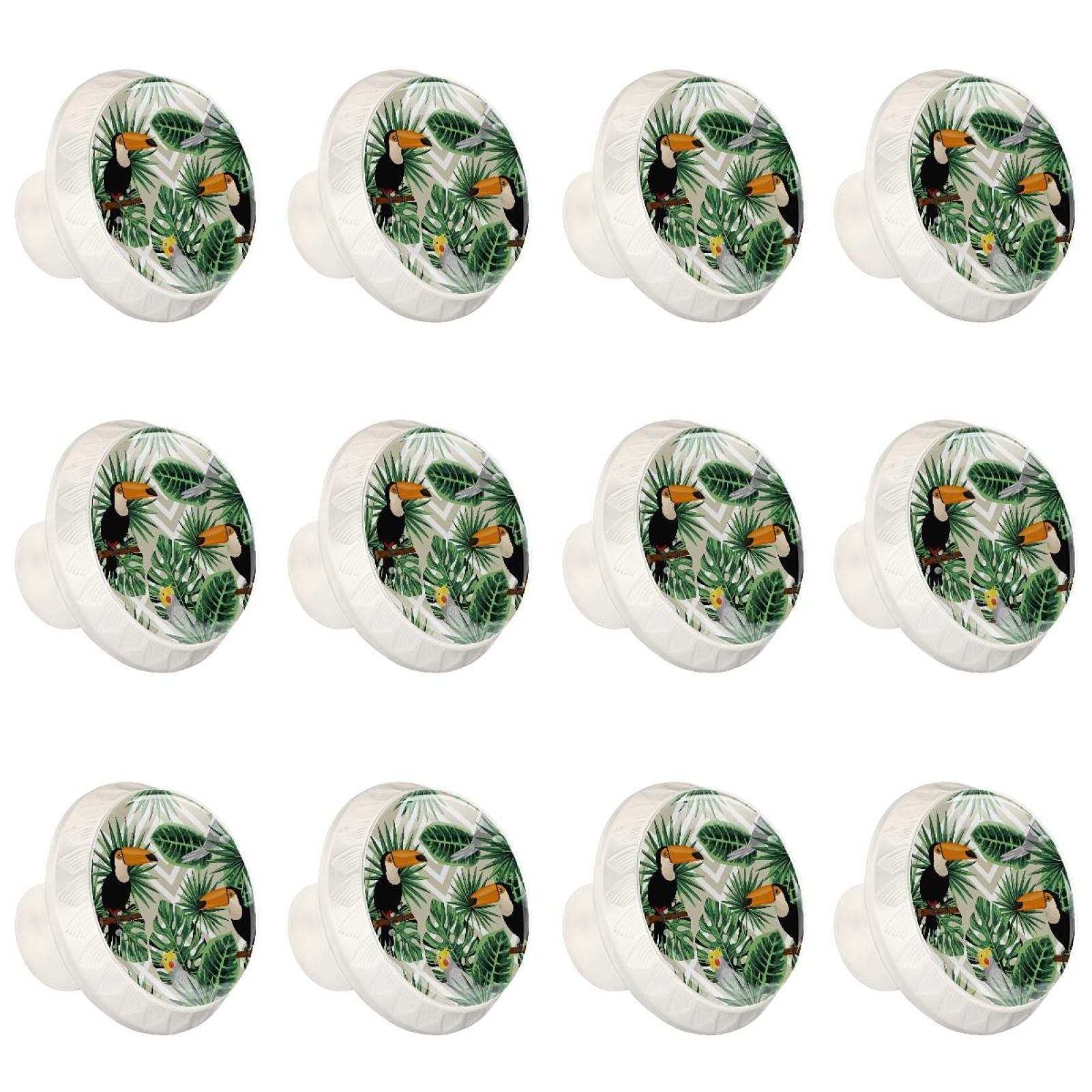 Boutons d'armoires de cuisine ronds aux finitions soignées et motifs feuilles