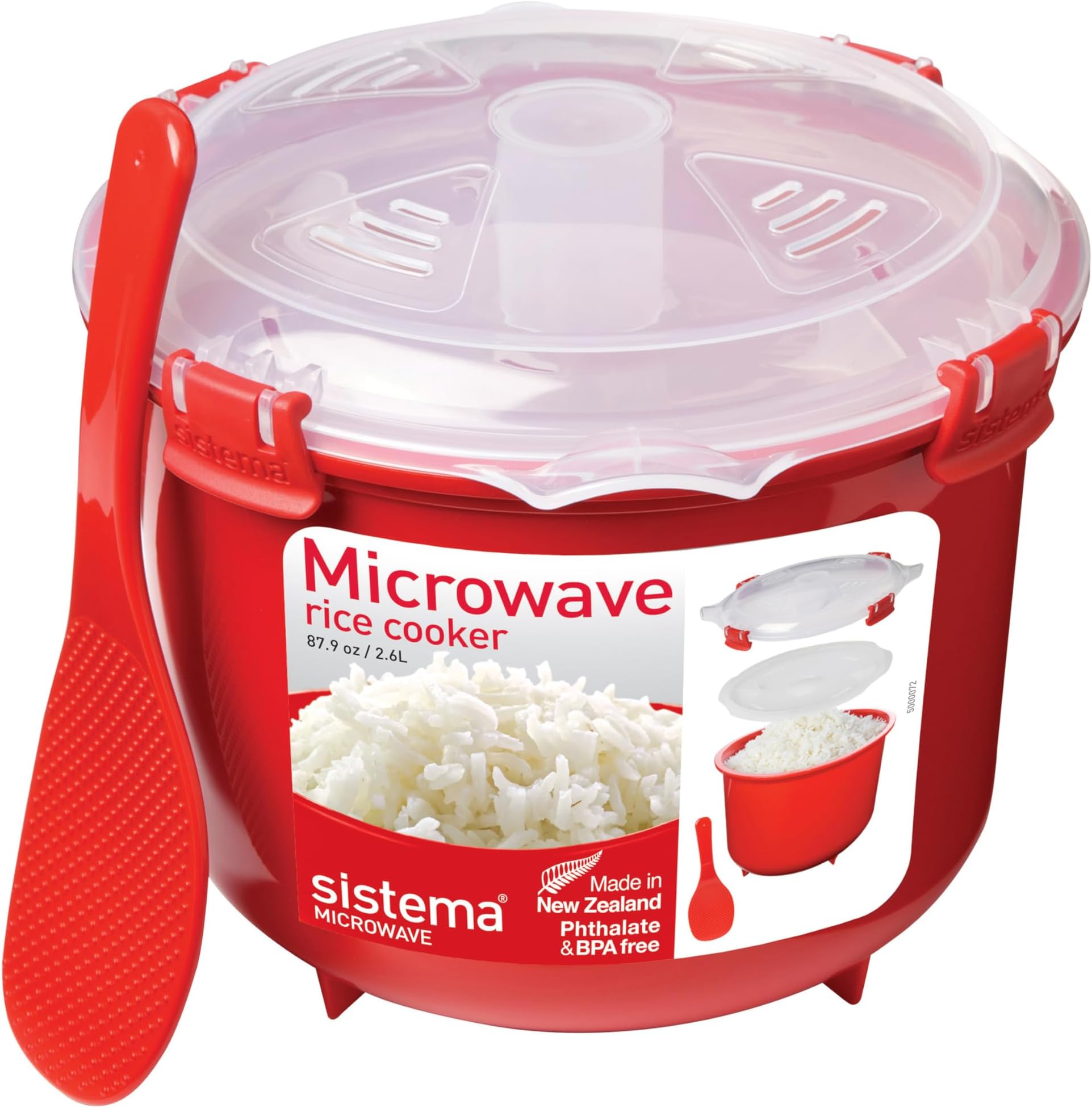 Sistema Microwave Collection Steamer, Large, 109 oz./3.2 L, Red 2.6L Red 1110
