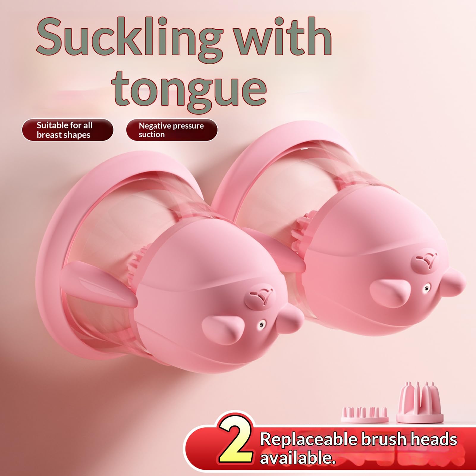 Brustwarzen Stimulator für Sie mit 9 Vibrationsmodi & Wärmefunktion, Nippel Stimulation für Frauen, 2 Austauschbare Massageaufsätze, Bruststimulatoren als Sex Toyset für Woman und Paare