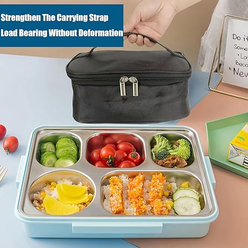 Miniatura 6 de Bolsa de almuerzo portátil, con carga USB, calentador de alimentos, forro de película de aluminio, caja de almuerzo calentada con 2 métodos de