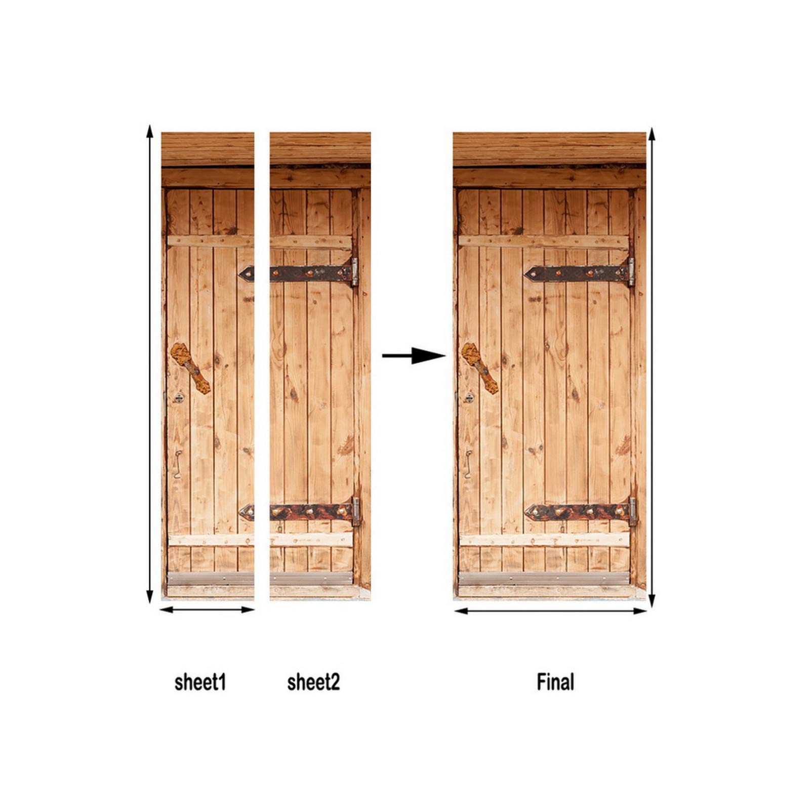 Autocollant Porte 3D Effet Bois Brun Naturel – Sticker Mural Amovible 85x200 Cm Pour Une Déco Réaliste Et Élégante