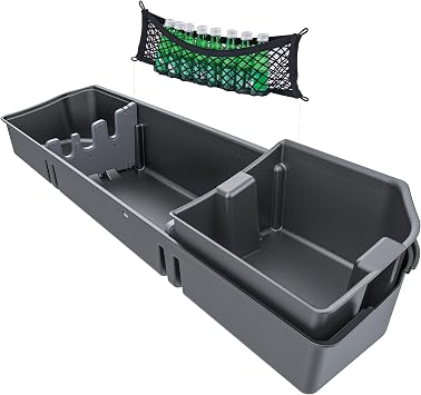 WHALEMOTOR Underseat Storage Compatible with Ford F1502015-2026&Super Duty2017-2026 SuperCrew/Crew Cab, Upgraded Rear Under Seat Organizer Cargo Box for F-150 F250 F350 F450 F550