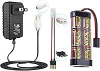 Vista 1 de melasta Cargador de batería de coche RC de 7.2V 9.6V 8.4V + 7.2V 1600mAh 6 celdas 2/3A Flat NiMH Batería Compatible con Tracxas 1/16 RC Cars
