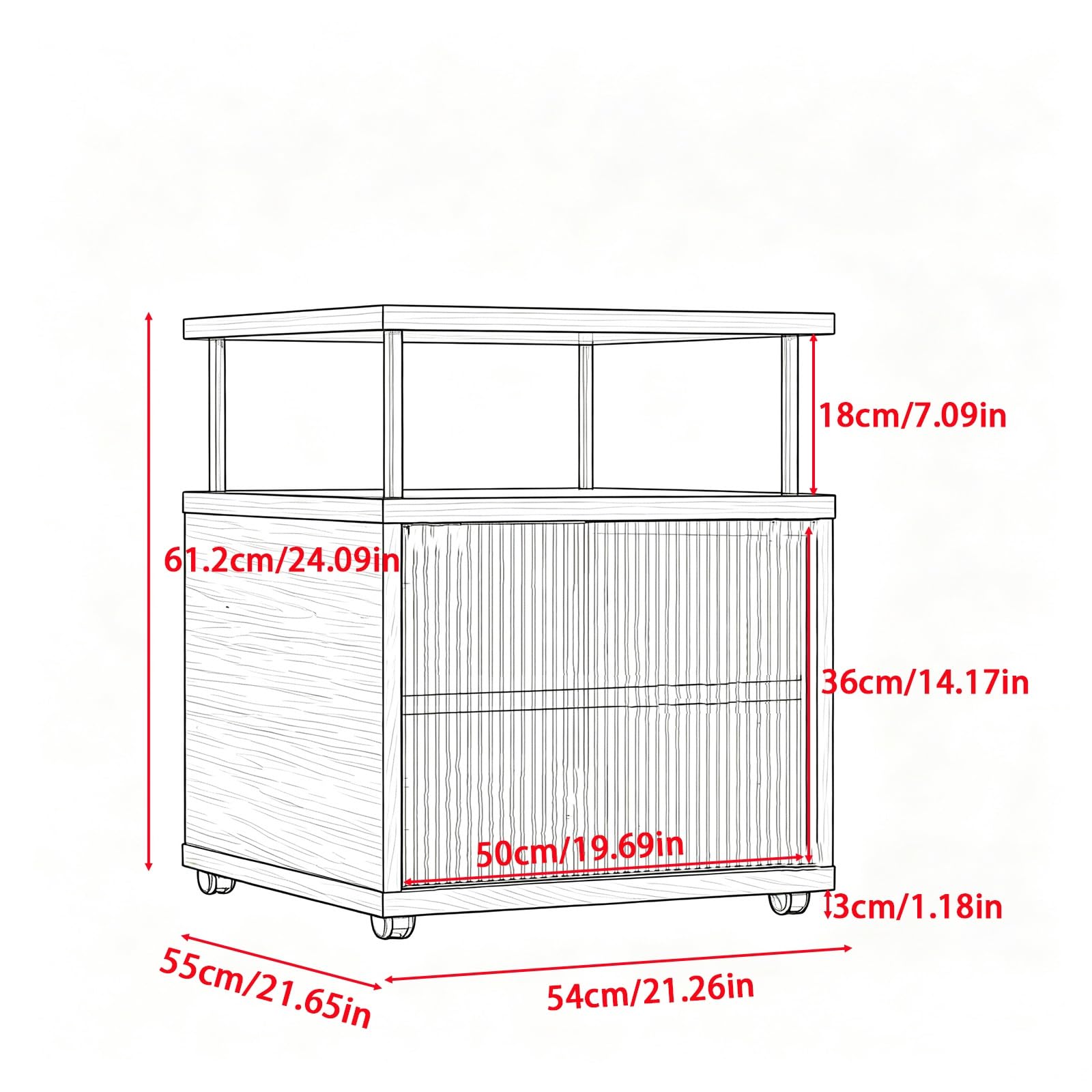 Massivholz Hifi Rack mit Dämpfungsfüßen, 3/4 Ebenen Schallplattenregal