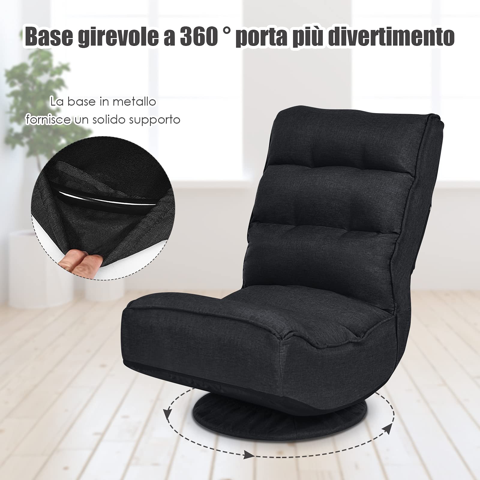 Poltrona Pieghevole Poltrone Da Terra COSTWAY Poltrona Da Terra