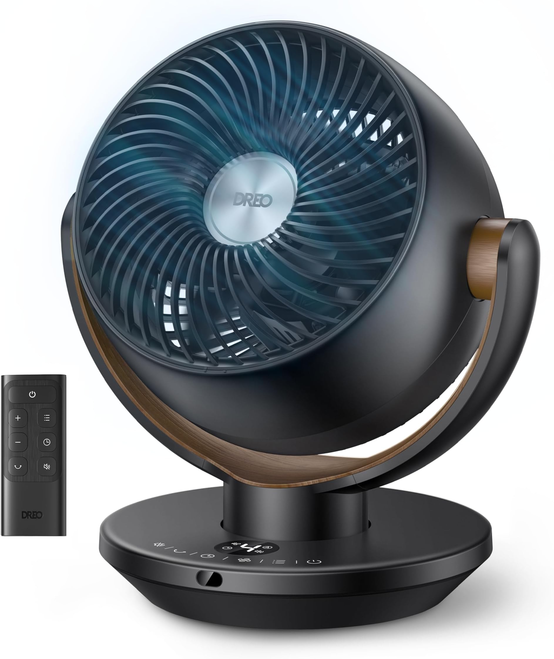 Dreo Room Fan, Computer Air Fan with Remote Control, 28cm Whole Room Table Fan, Powerful Airflow of 1.8 m