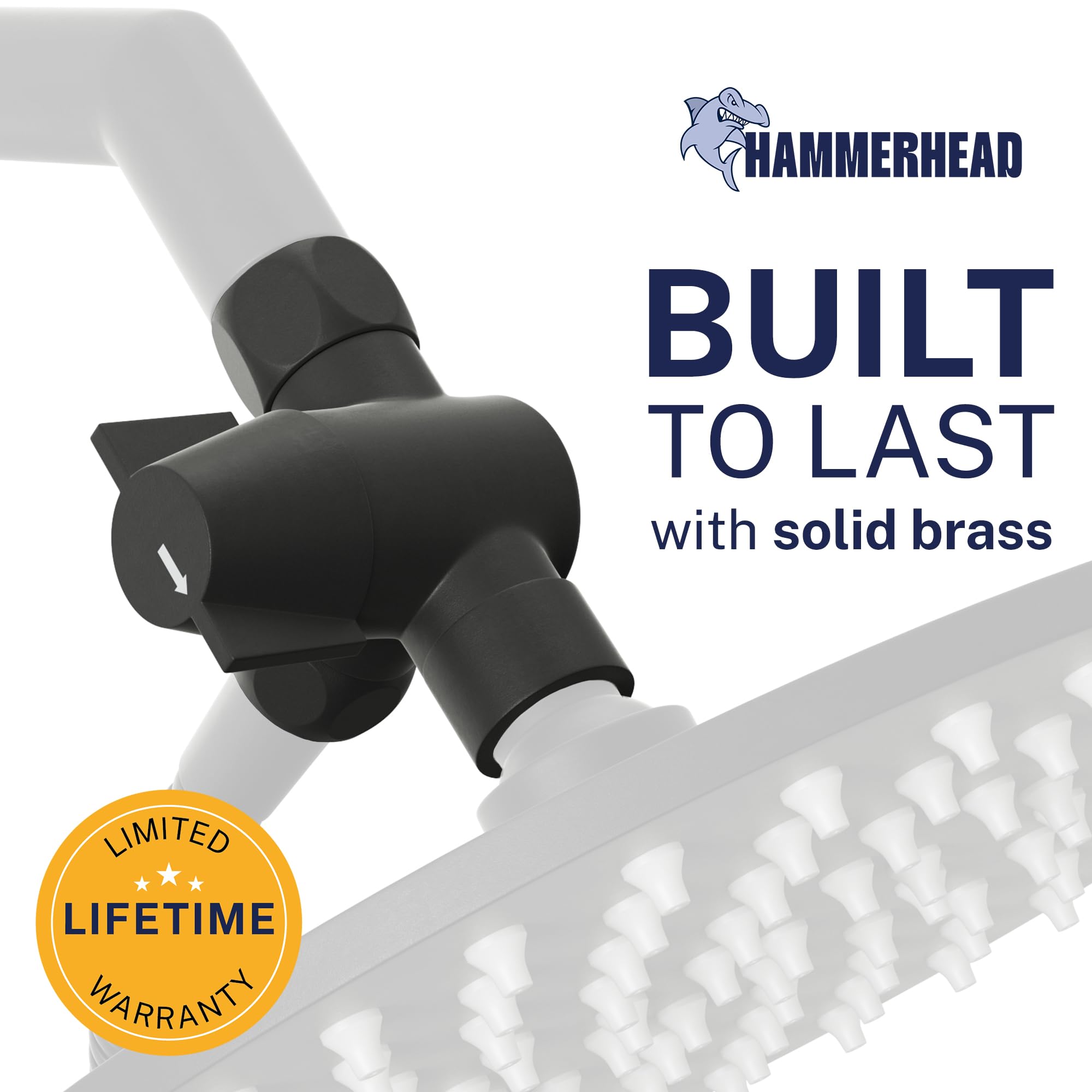 HammerHead Showers® Válvula desviadora de ducha de 3 vías, desviador de brazo de ducha que se conecta fijo y de mano al brazo de ducha, desviador de ducha para cabezal de ducha doble, divisor de ducha