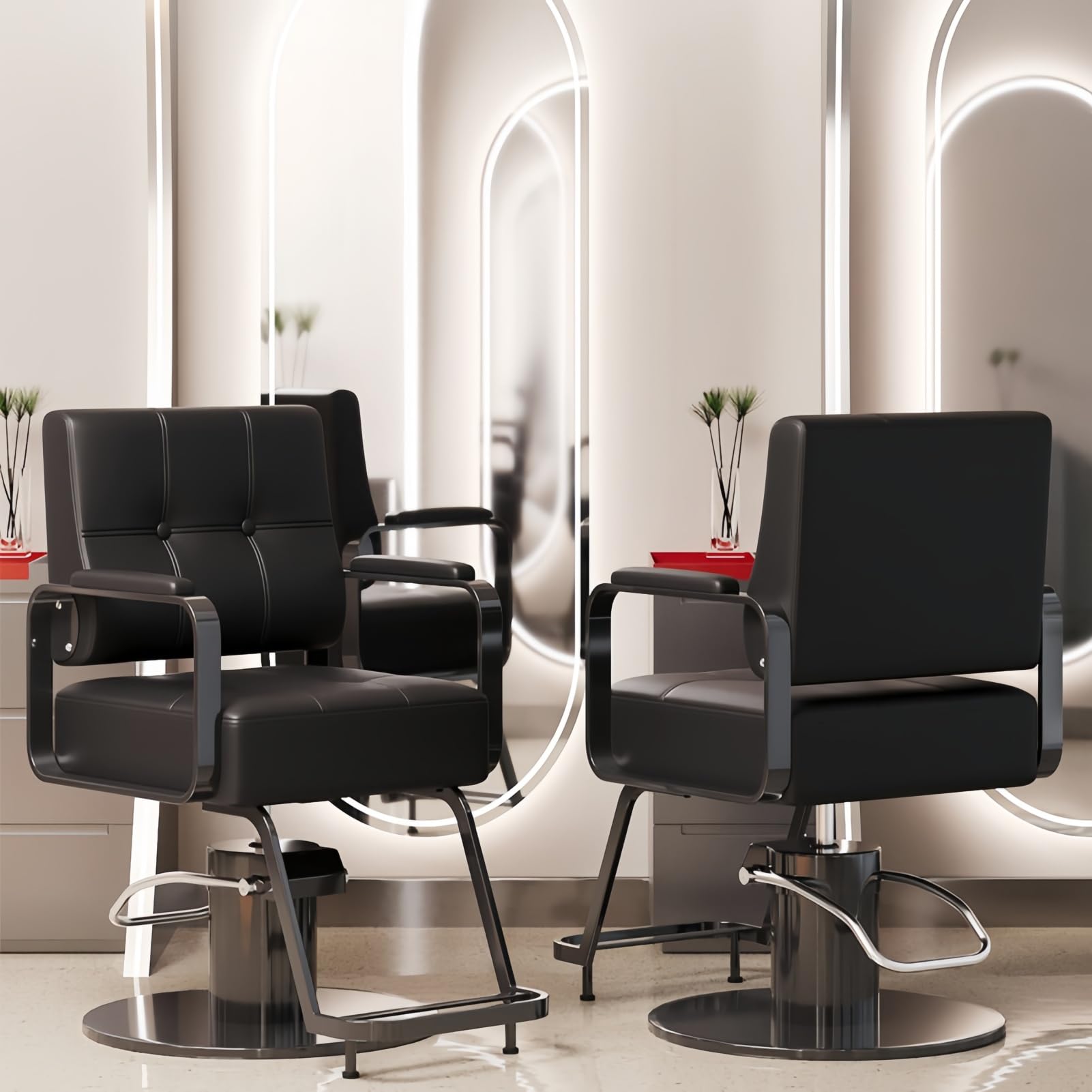 Fotel salonowy Fotel fryzjerski - do salonu i zakładu fryzjerskiego | Regulowana wysokość, solidna konstrukcja, możliwość obrotu o 360°, posiada stalowy ciężarek, salon i zakład fryzjerski
